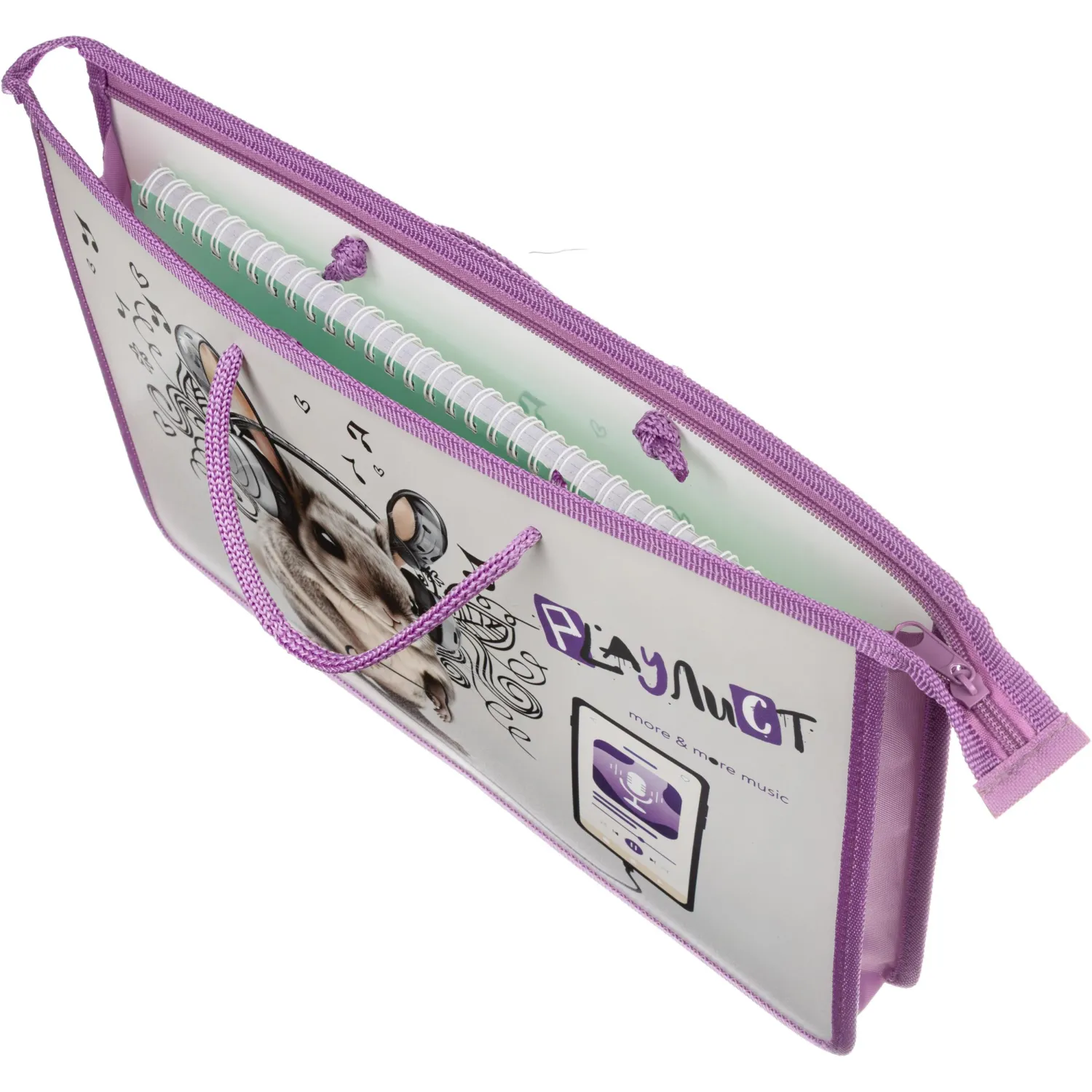 Папка для тетрадей Шиншилла А4 на молнии с ручками,пластик,45мм,88443 - фото 5