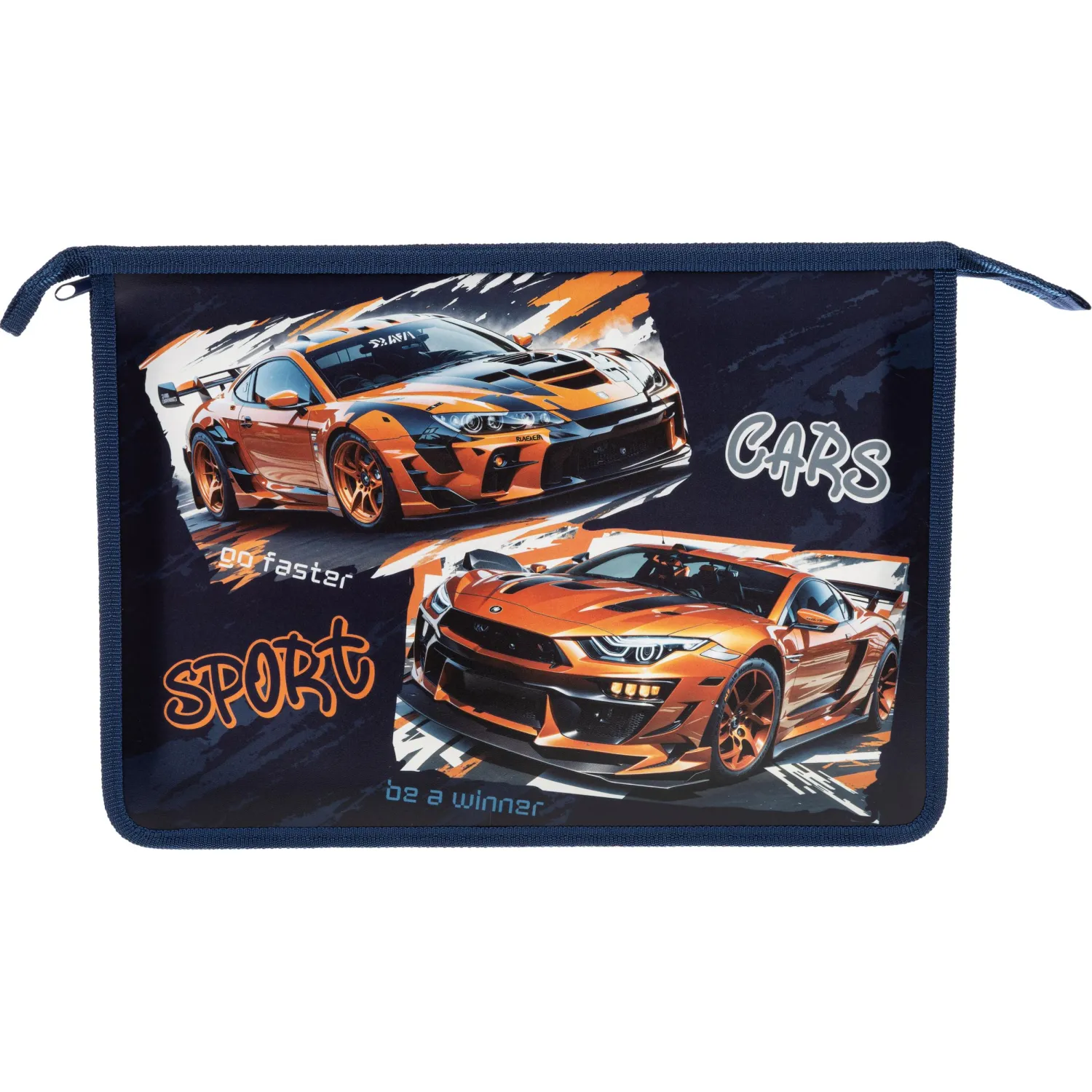 Папка для тетрадей Спорткары, А4,молн.,пласт.,88445 - фото 1