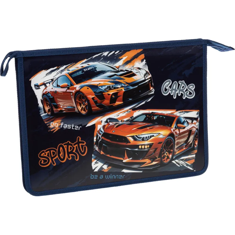 Папка для тетрадей Спорткары, А4,молн.,пласт.,88445 - фото 3