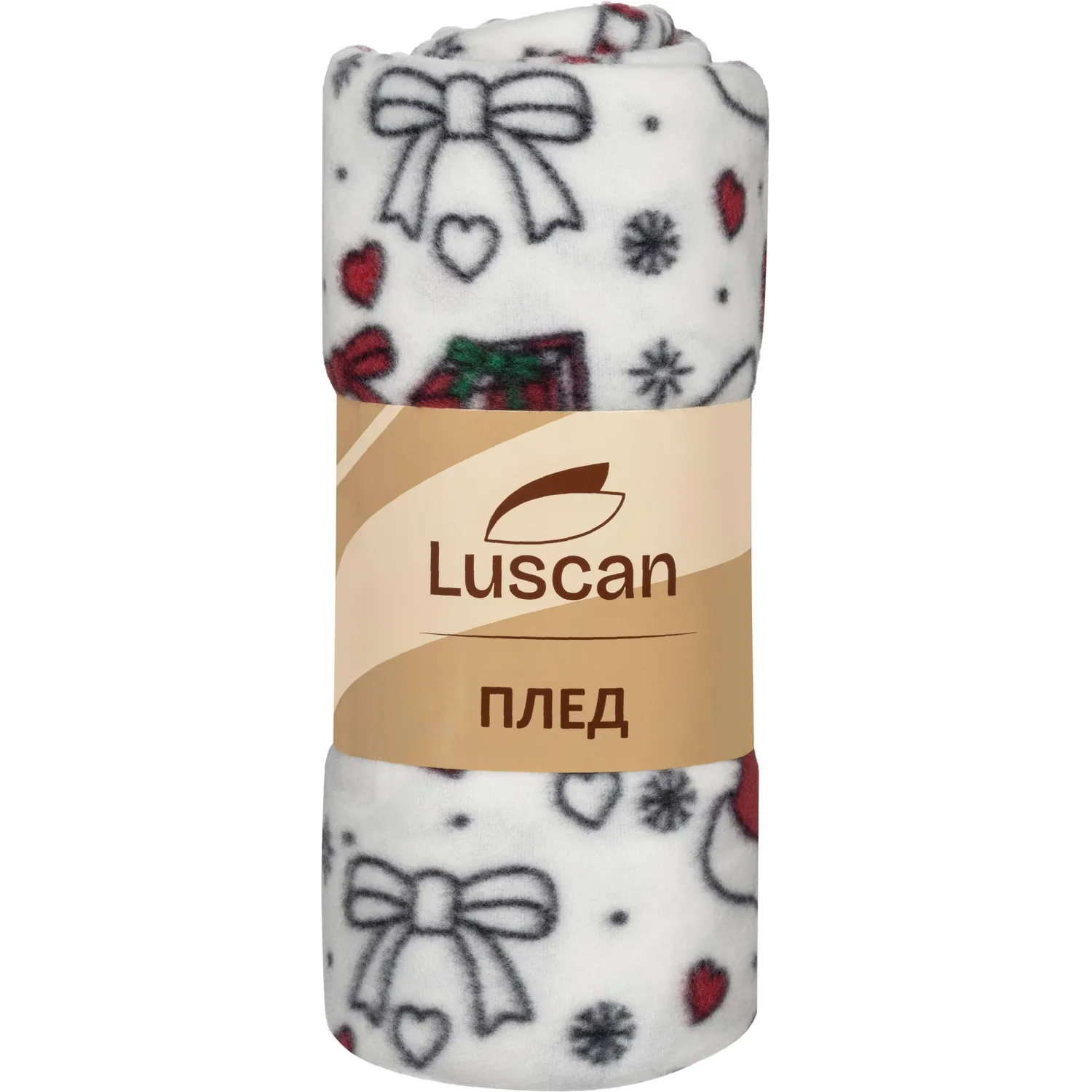 Плед флис Luscan, 130х170 см, 160 г/м2, подарки белый - фото 4