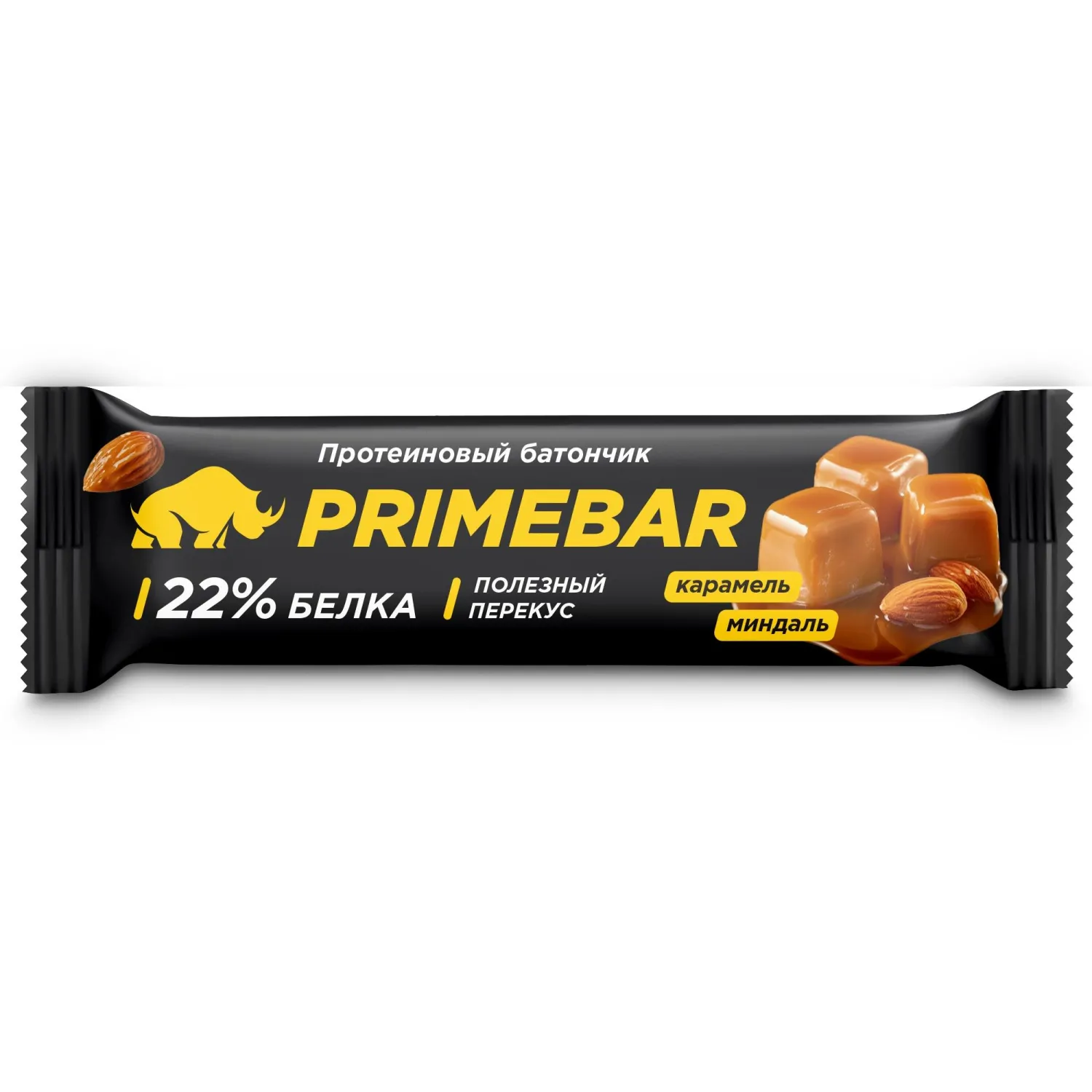 Батончик с содерж протеина PRIMEBAR глазир со вкус Карам и минд 40гx15шт/уп - фото 2