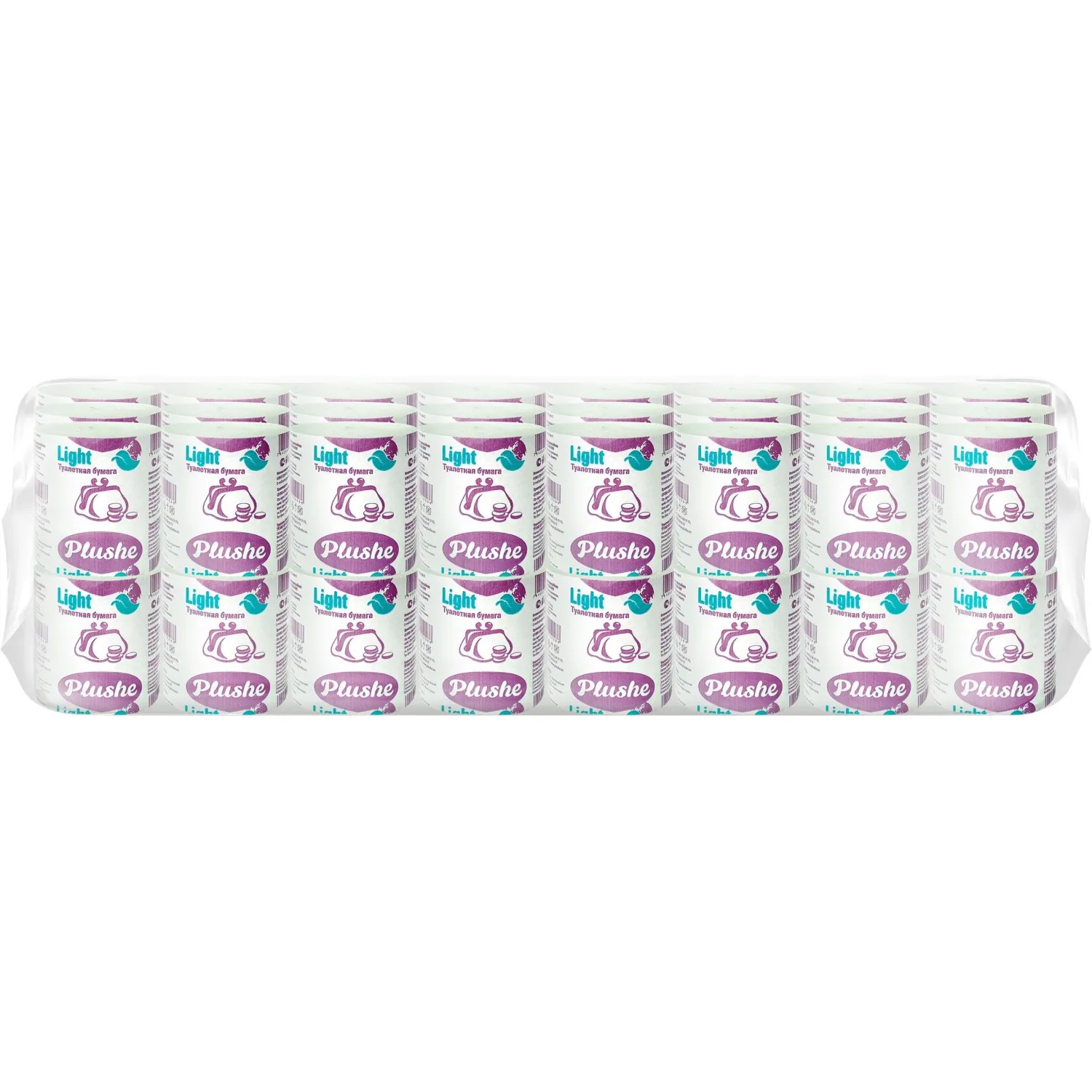Бумага туалетная ЭКО PlusheLight 1сл,28м,серая б/втулки 48рул/уп - фото 4