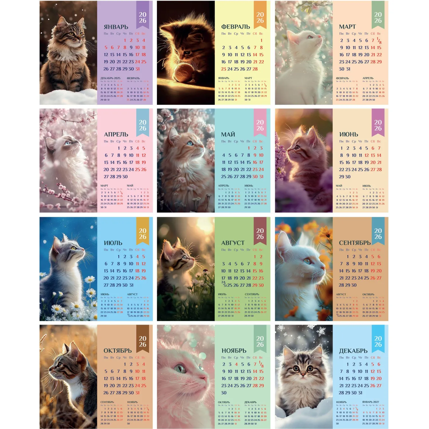 Календарь-домик настольный 2026 Atache, Котенок, 120х110 - фото 4