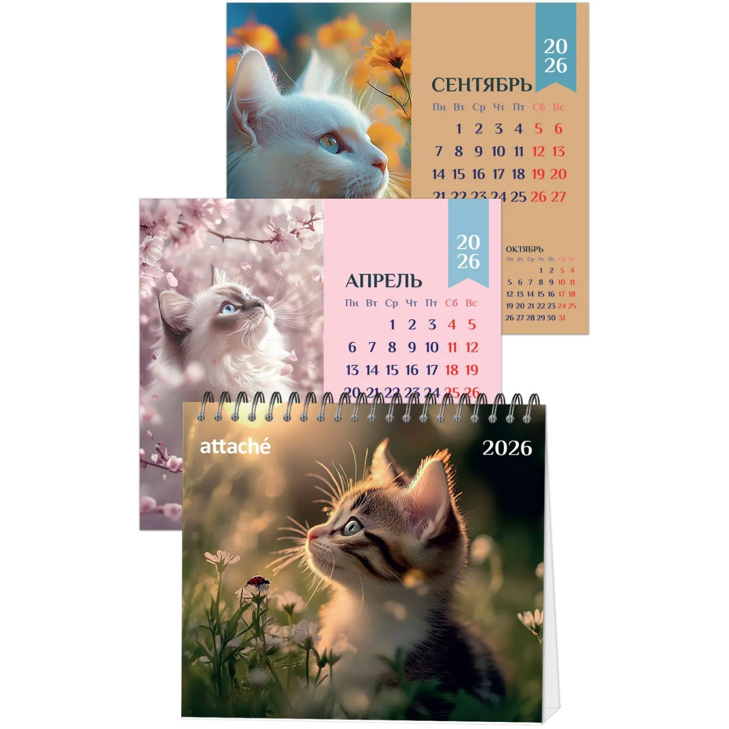 Календарь-домик настольный 2026 Atache, Котенок, 120х110 - фото 5