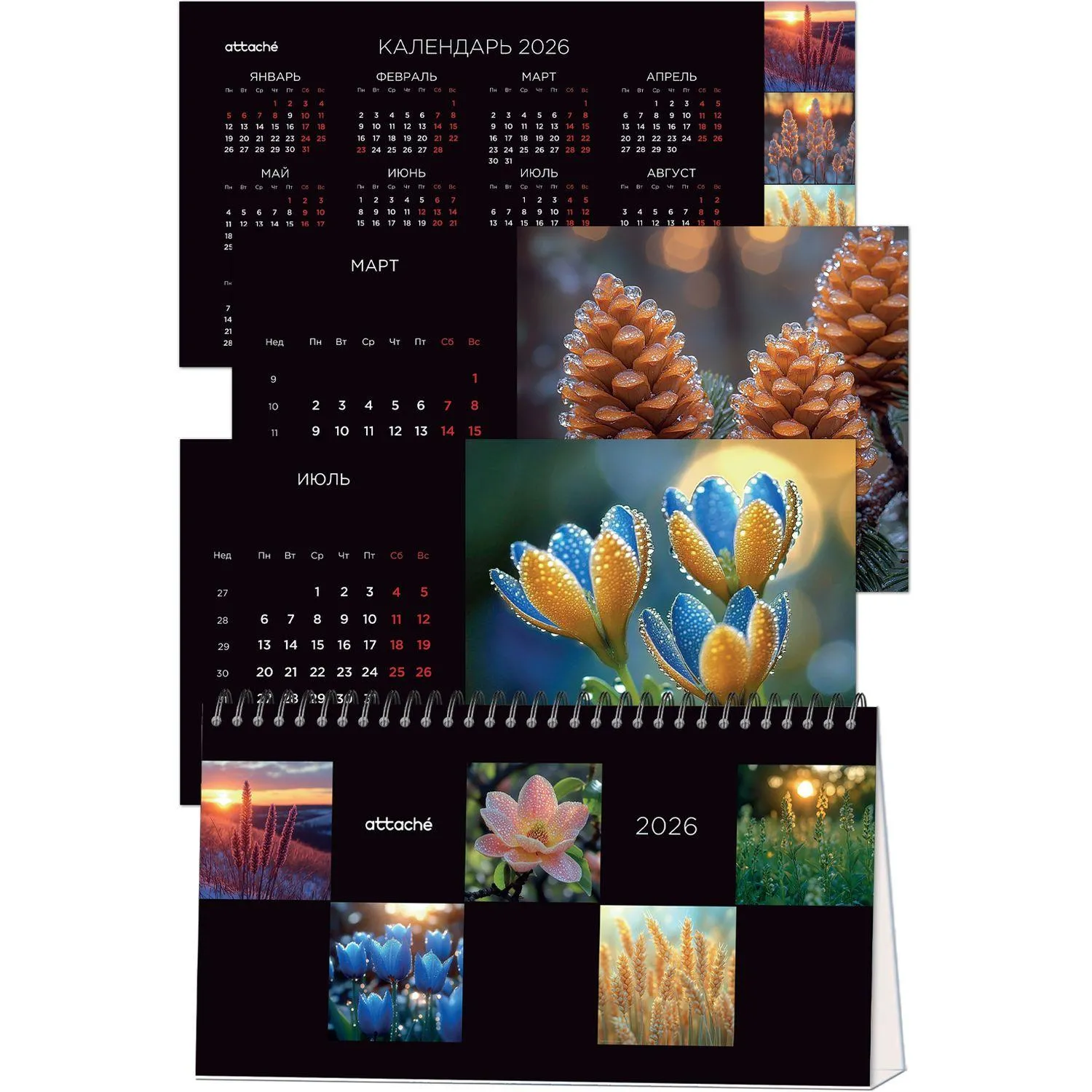 Календарь-домик настольный 2026 Atache, Застывший момент, 240х130 - фото 5