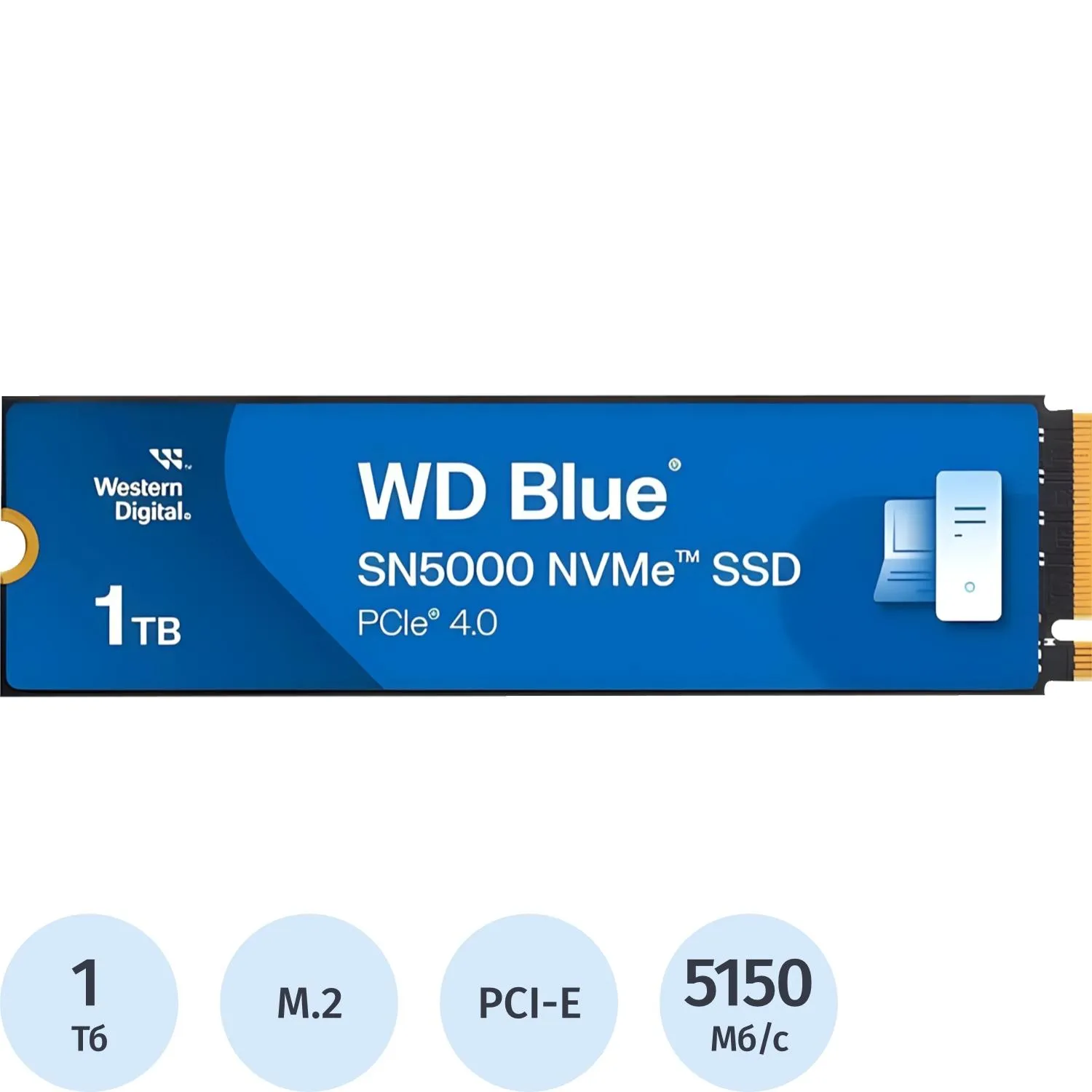 SSD накопитель WD Blue SN5000 1Tb M.2 PCIe 4.0(WDS100T4B0E) - фото 1