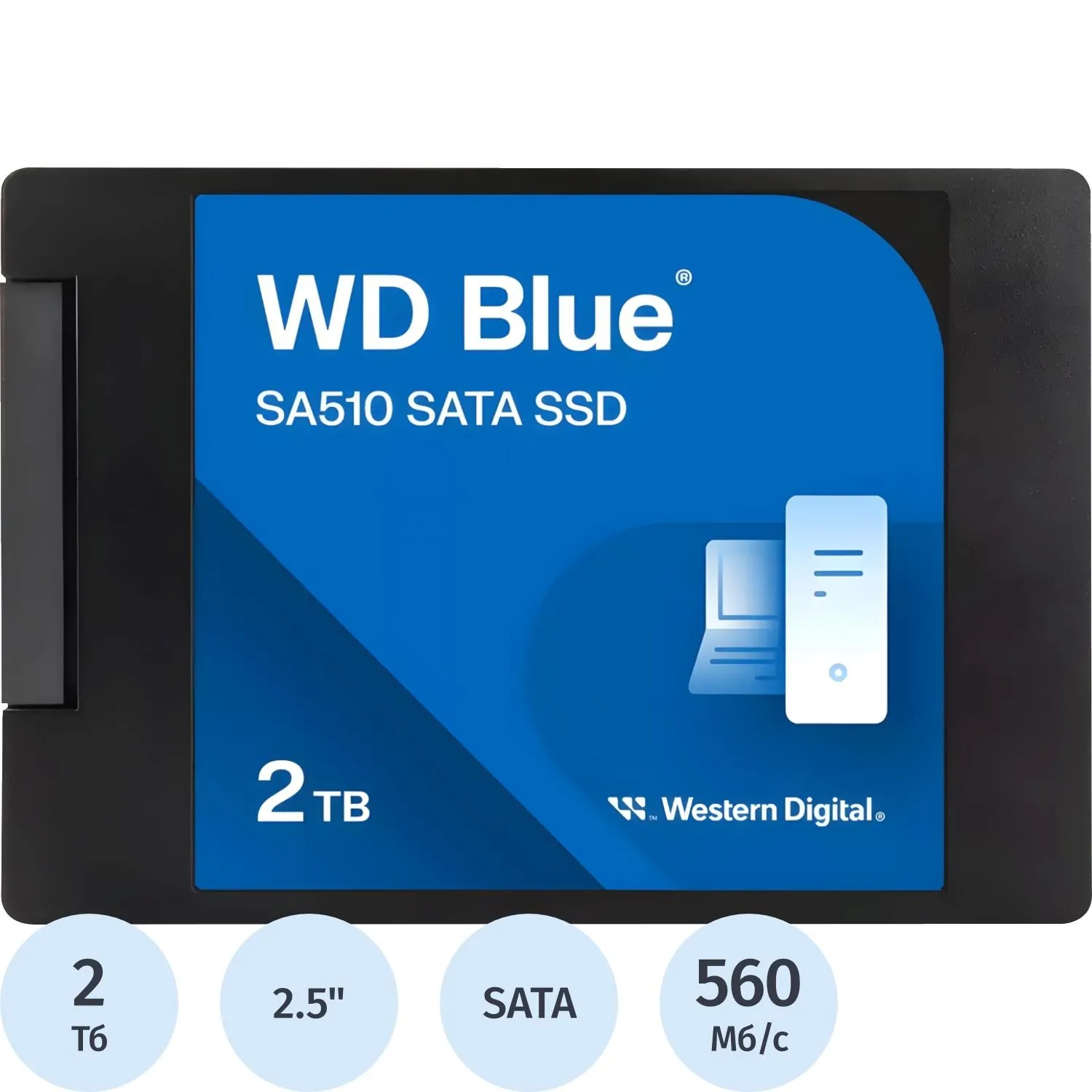 SSD накопитель WD Blue SA510 2Tb 2,5' SATA(WDS200T3B0A) - фото 1