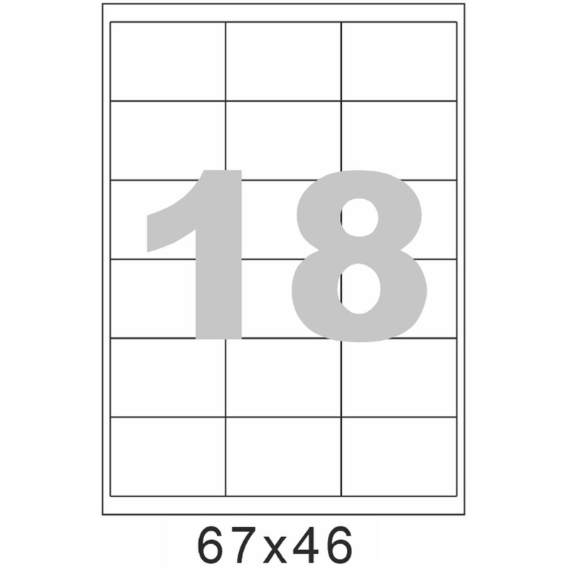 Этикетки самоклеящиеся ProMEGA Label BASIC 67х46мм, 18шт на листА4, 100л/уп - фото 3
