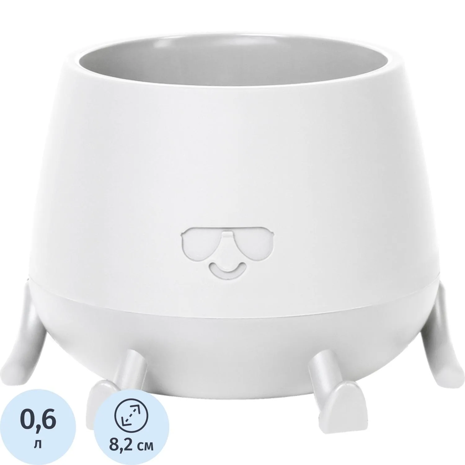 Кашпо Мистер Крутой (0,6л) Цв. Белый (Арт. КШ-1850) - фото 1