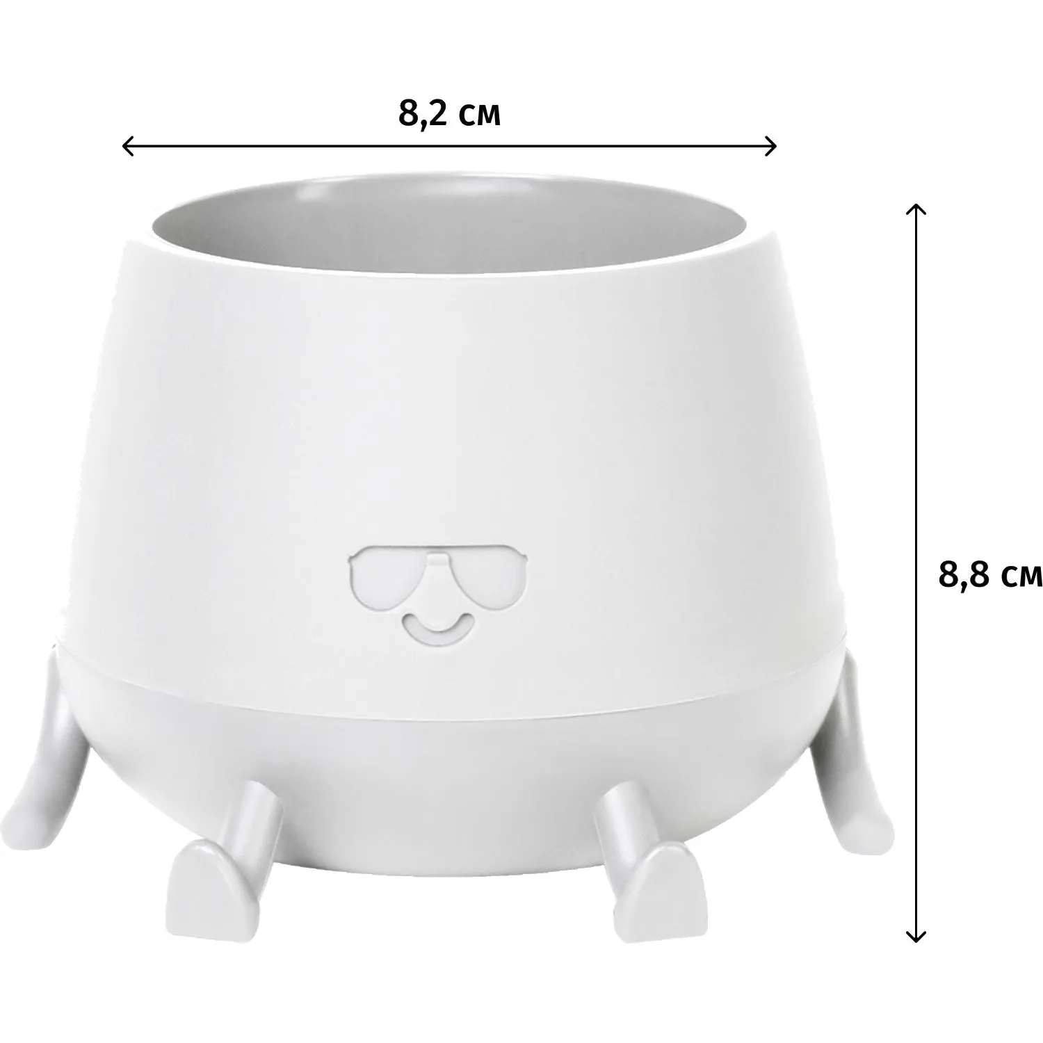Кашпо Мистер Крутой (0,6л) Цв. Белый (Арт. КШ-1850) - фото 2