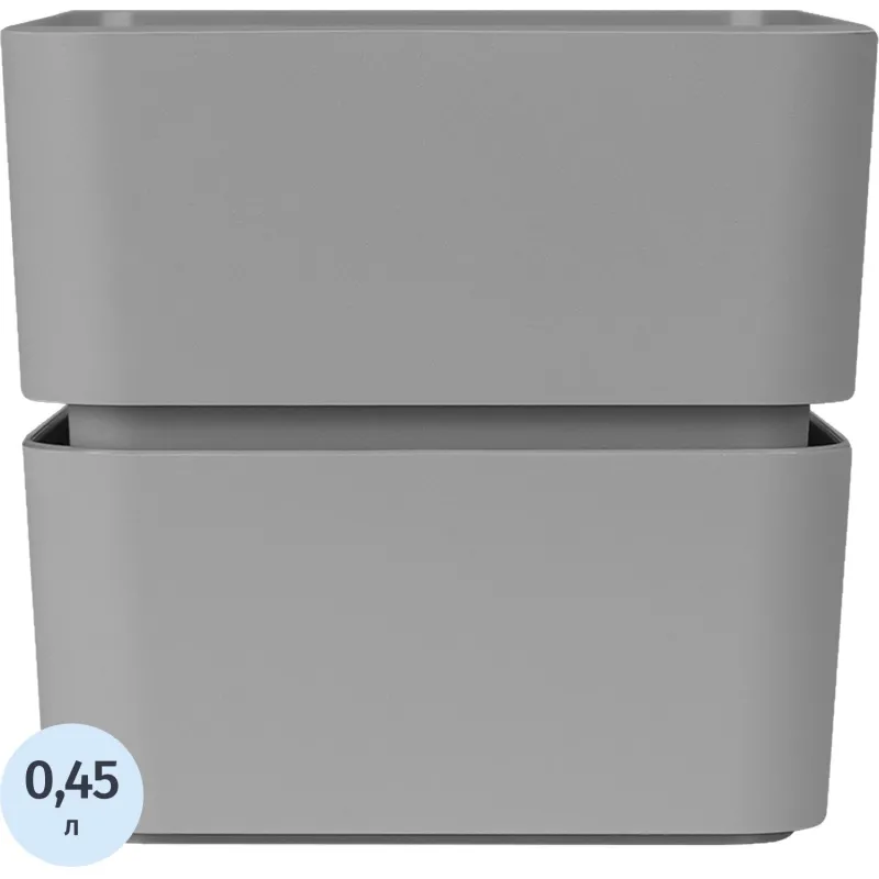 Кашпо Фиори (0,45л) Цв. Серый жемчуг (Арт. КШ-0514) - фото 1