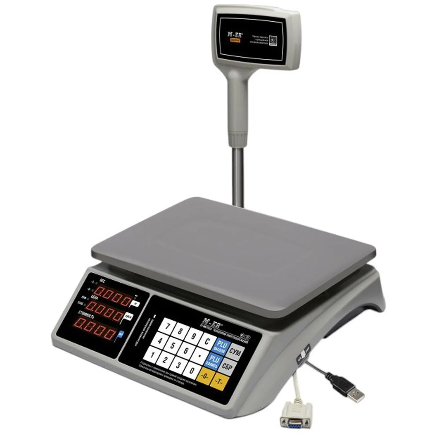 Весы торговые настольные M-ER 328ACPX-32.5 LED c RS 232 и USB - фото 1