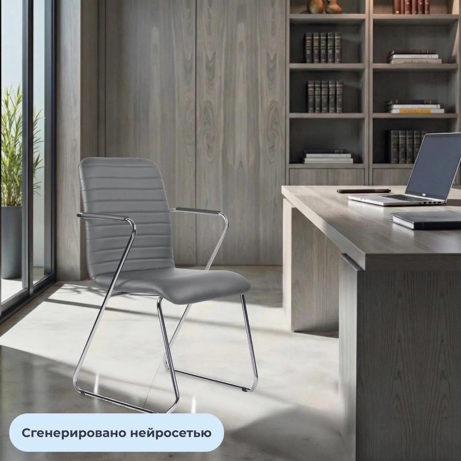 Стул UP_Честер каркас хром кз серый - фото 2