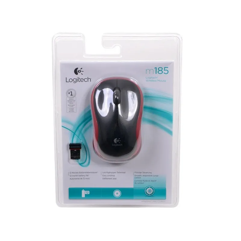 Мышь компьютерная Logitech M185 Wireless/Red USB (910-002240/910-002633) - фото 4