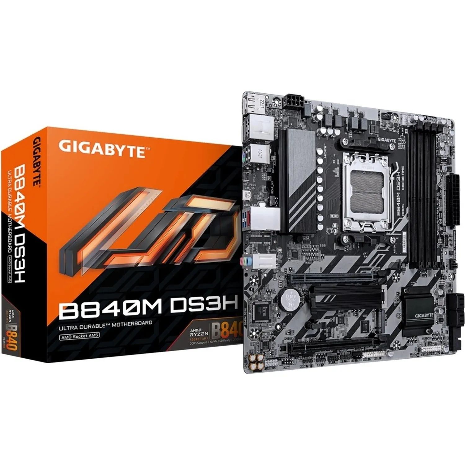Материнская плата GIGABYTE B840M DS3H, AM5, B840, 4xDDR5 mATX - фото 2