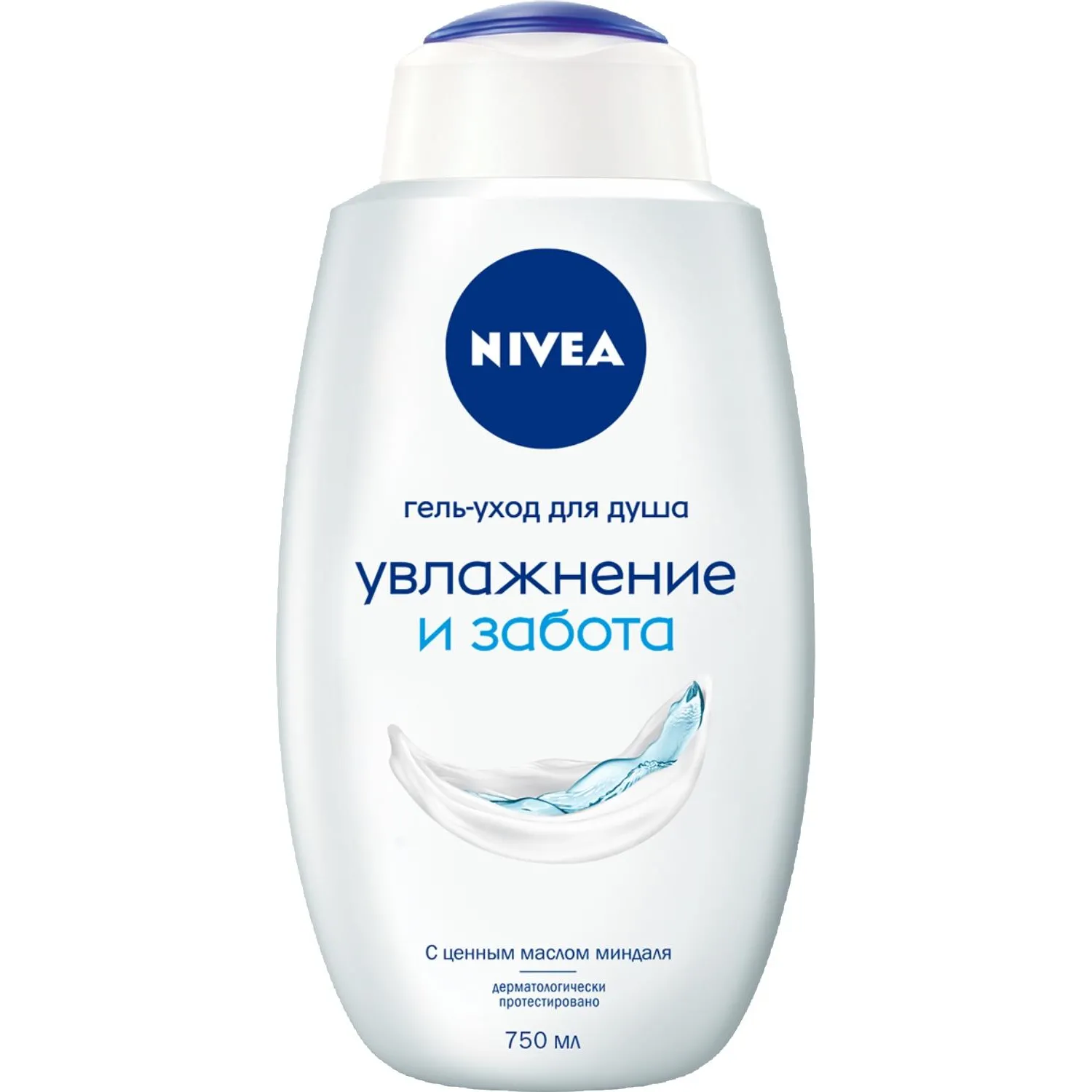 Гель для душа Nivea Увлажнение и забота с маслом миндаля 750мл - фото 1