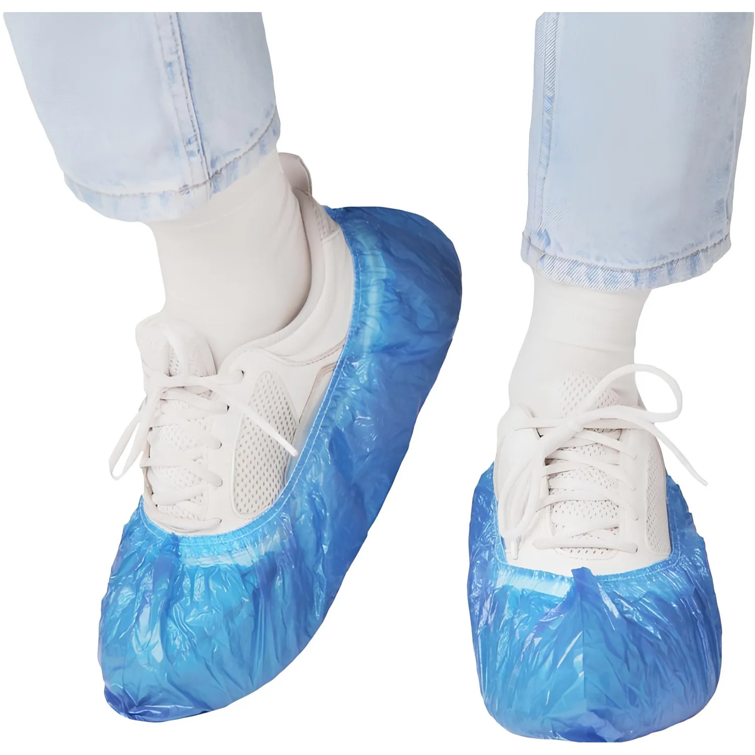 Бахилы п/э Elegreen Особопр.(с2.р),дв,син,ГППНД2-8/18/2р-С-С,6,2г,350пар/уп - фото 1