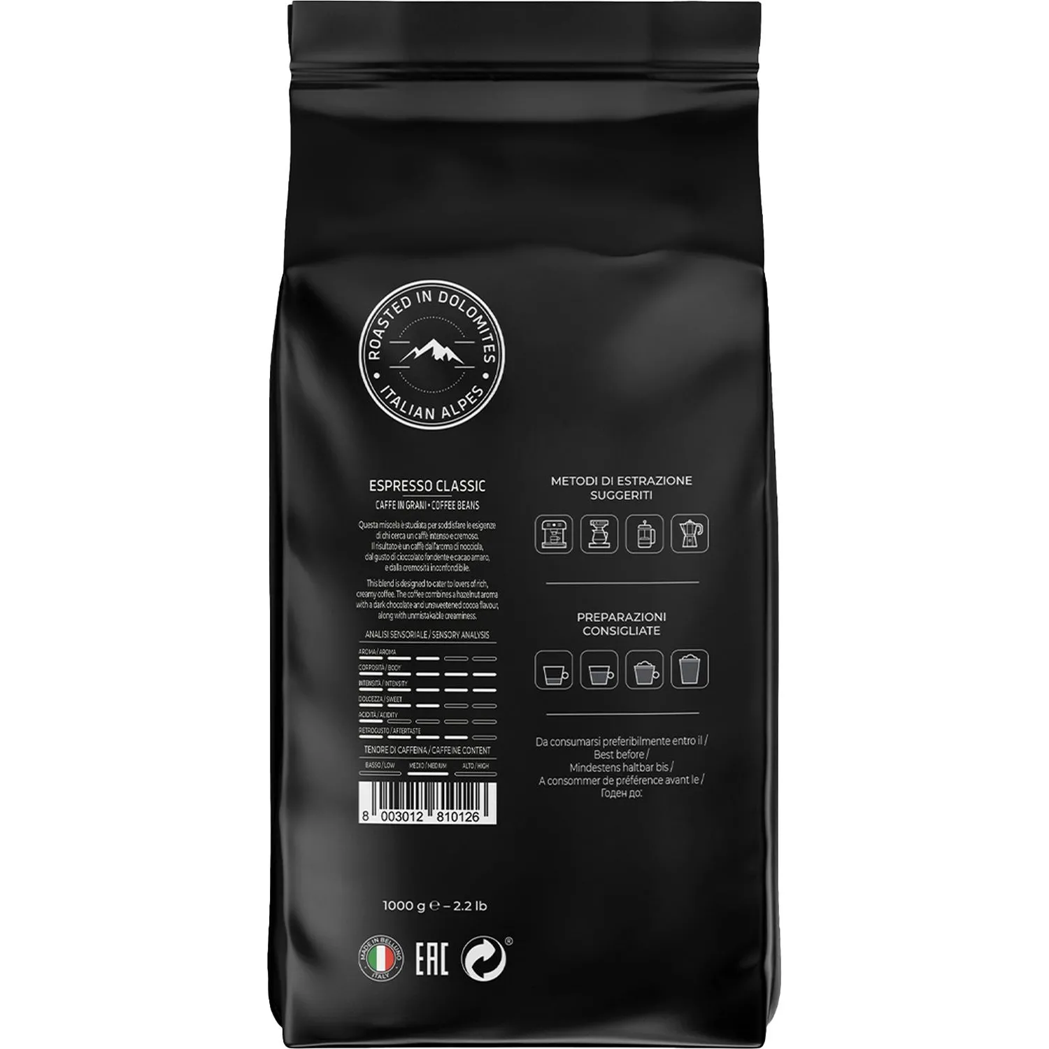Кофе Italco Espresso Classic Эспрессо Классик, жареный в зернах, 1кг - фото 2