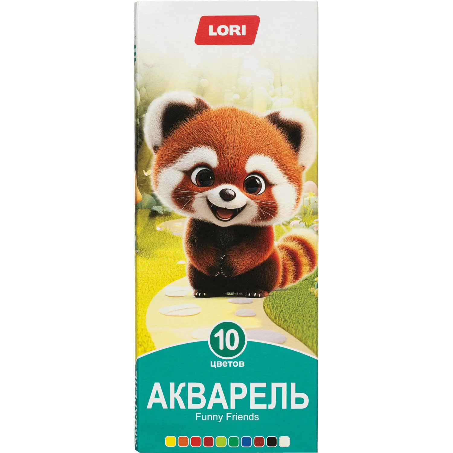 Краски акварельные FUNNY FRIENDS, 10 цветов, б/к Ааф-002 набор - фото 1