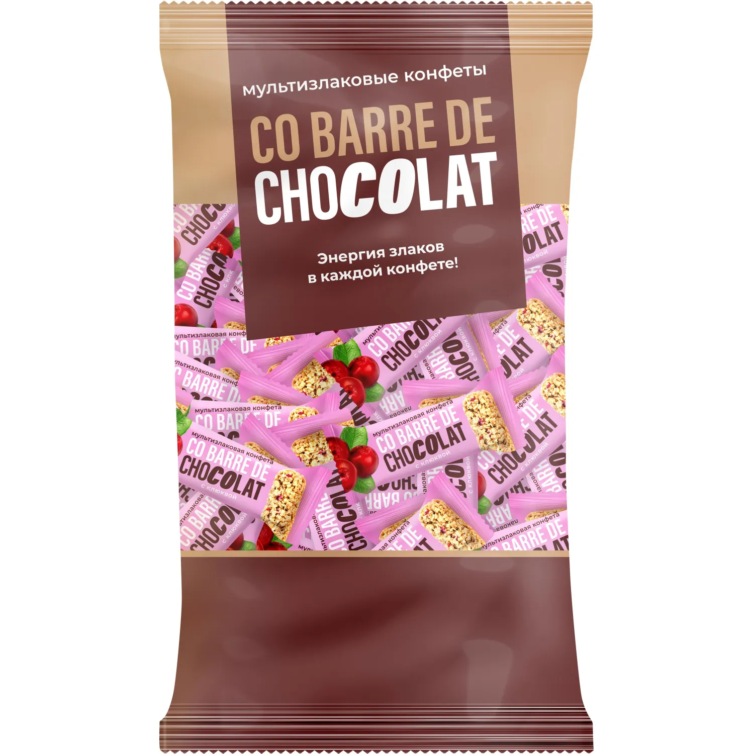 Конфеты Co barre de Chocolat мультизлаковые с клюквой, 900г - фото 1