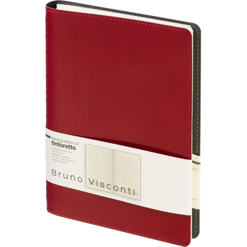 Ежедневник недатированный A5 TINTORETTO бордовый, 136л 3-608/07 - фото 1