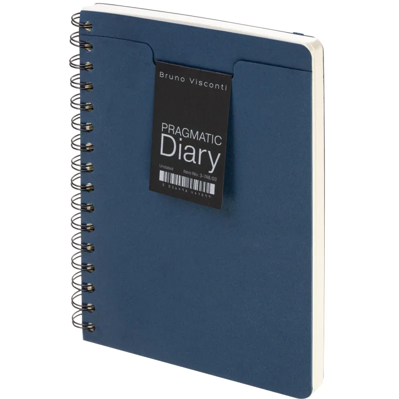 Ежедневник недатированный А5 PRAGMATIC на гребне, темно-синий 128л 3-748/03 - фото 1