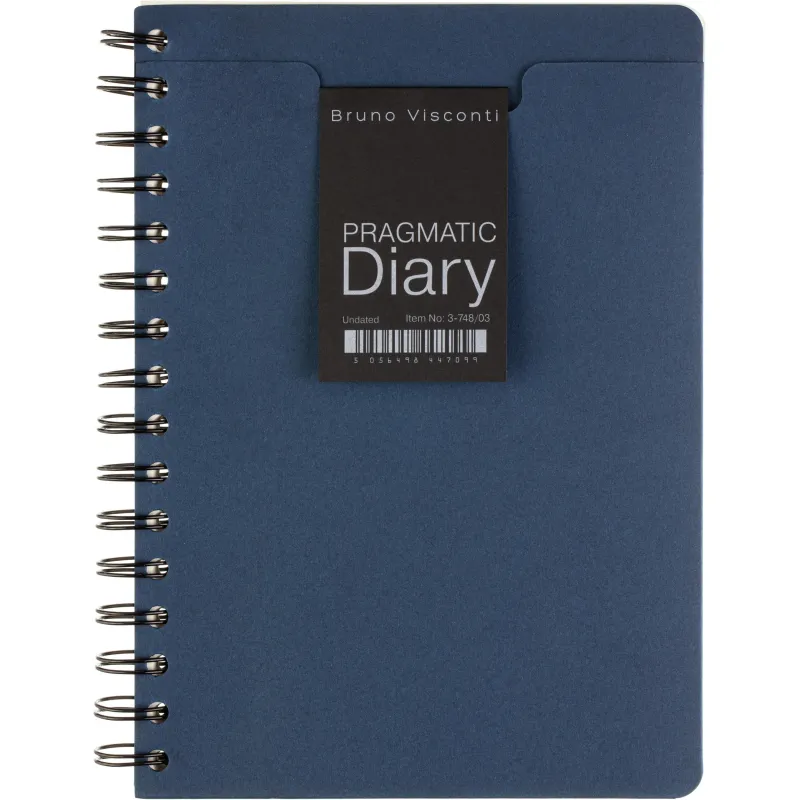 Ежедневник недатированный А5 PRAGMATIC на гребне, темно-синий 128л 3-748/03 - фото 4