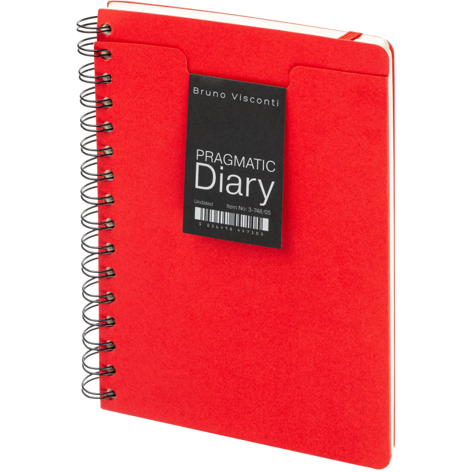 Ежедневник недатированный А5 PRAGMATIC на гребне, красный, 128л 3-748/05 - фото 1