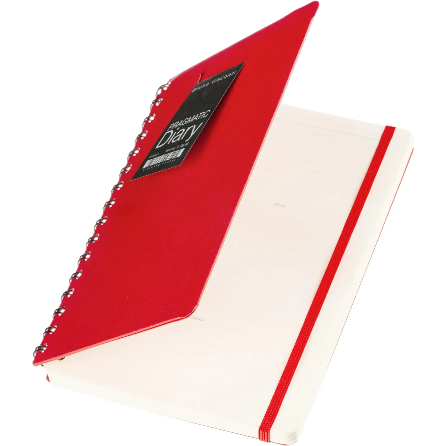 Ежедневник недатированный А5 PRAGMATIC на гребне, красный, 128л 3-748/05 - фото 13