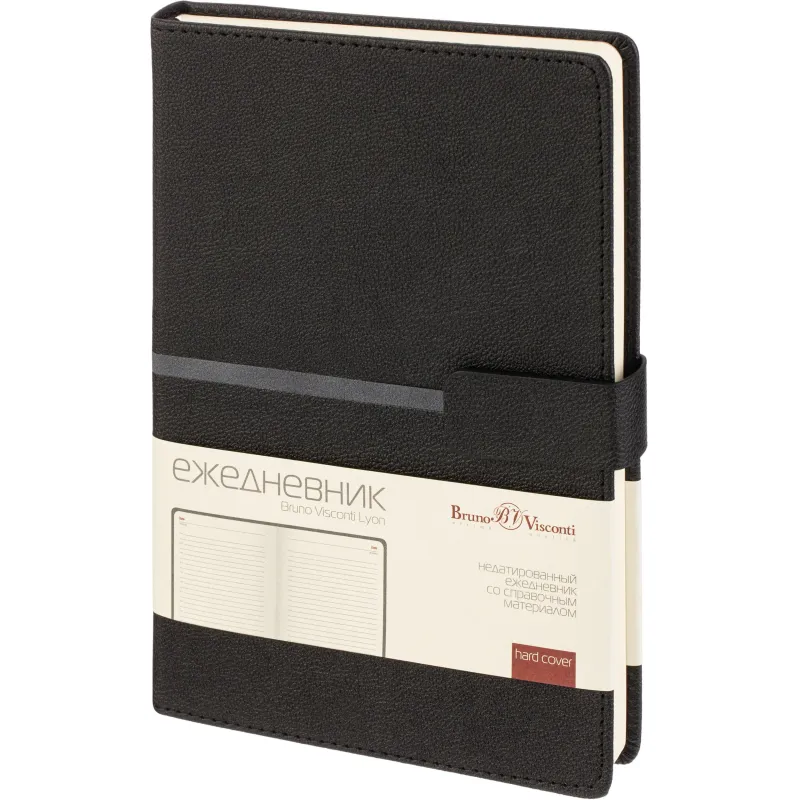 Ежедневник недатированный А5 LYON черный, 136л 3-684/03 - фото 1