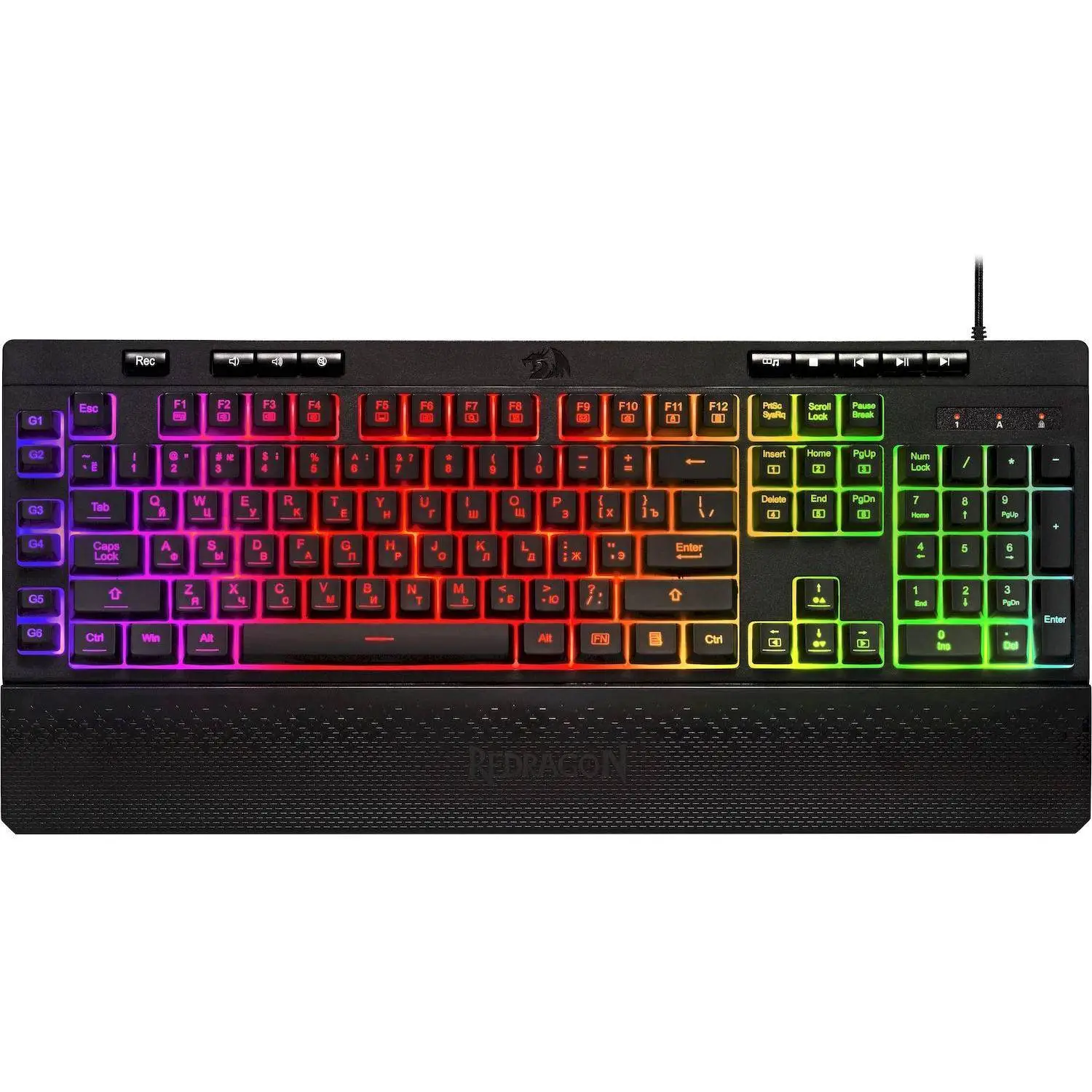 Клавиатура Redragon Shiva (77689)игр. провод.RU,RGB,26 anti-ghost,мембран - фото 1