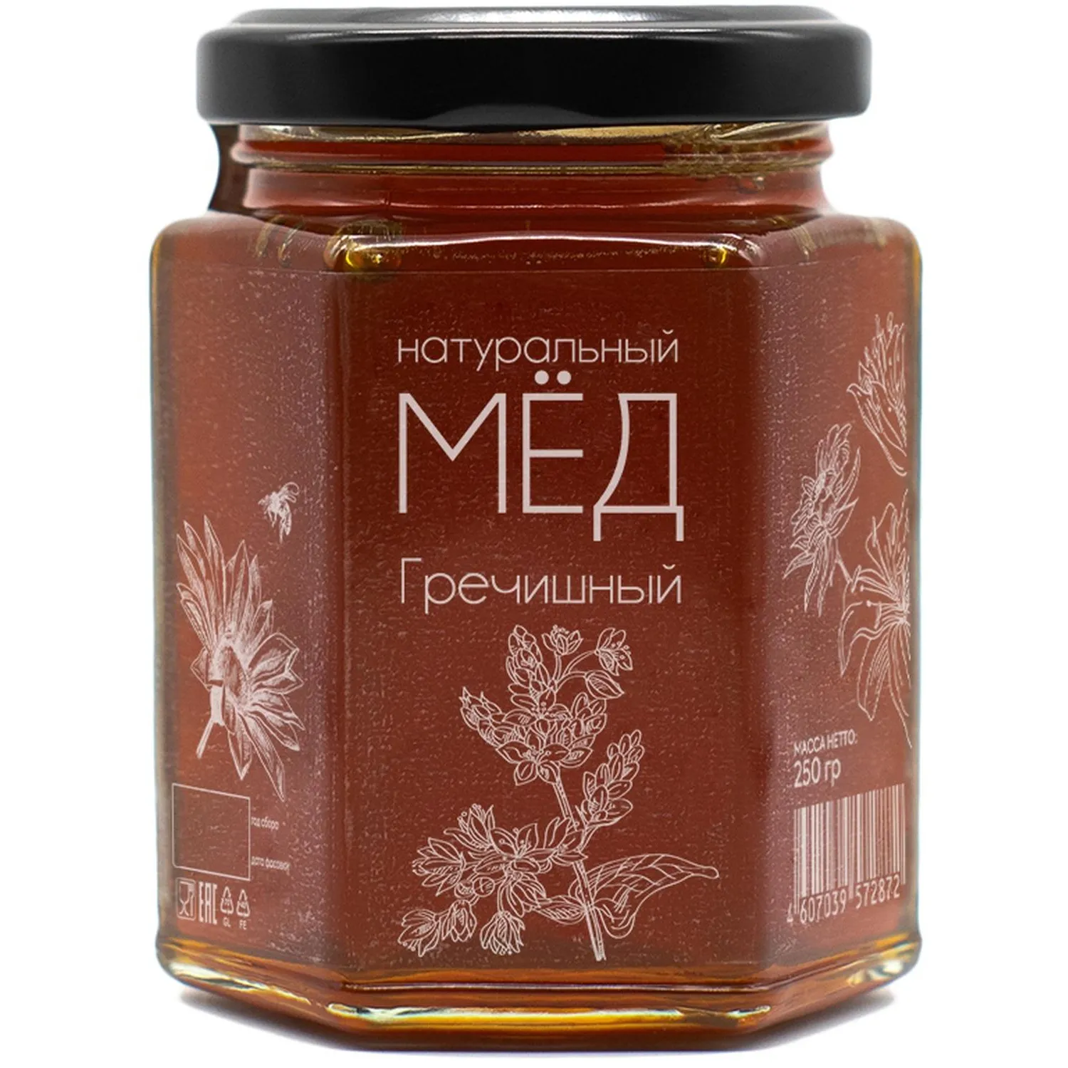 Мед Медовые Вечера натуральный Гречишный 0,25 кг - фото 1