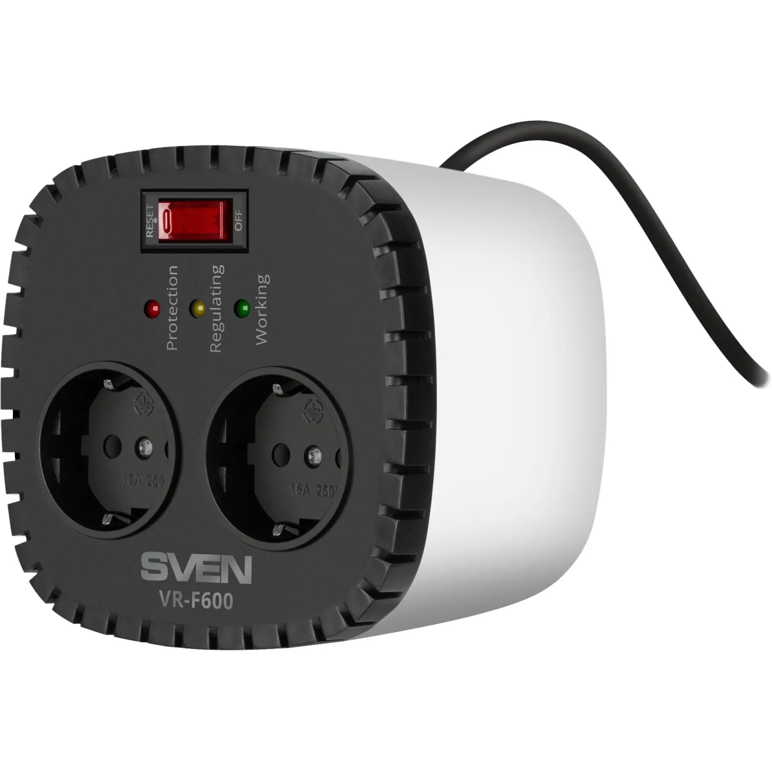 Стабилизатор напряжения SVEN VR-F600 (200Вт,Входное 170-280В,  2xEURO) - фото 2