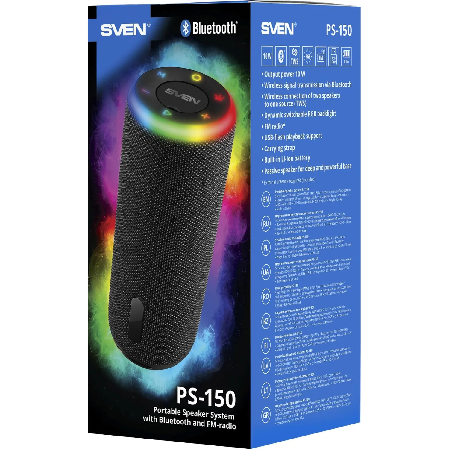 Акустическая система SVEN PS-150,чер,2.0,2x5Вт(RMS),TWS,BT,FM,USB,встр акк - фото 11