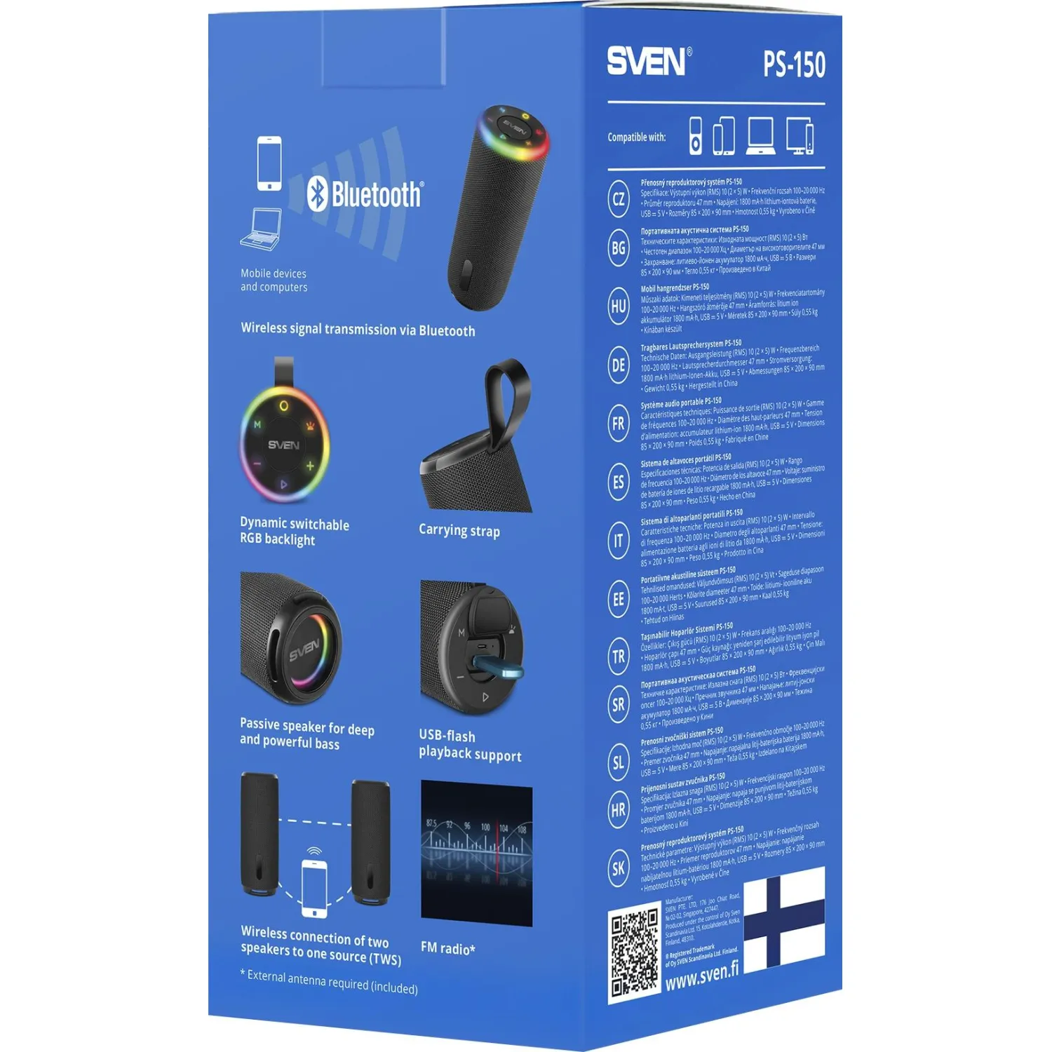 Акустическая система SVEN PS-150,чер,2.0,2x5Вт(RMS),TWS,BT,FM,USB,встр акк - фото 12