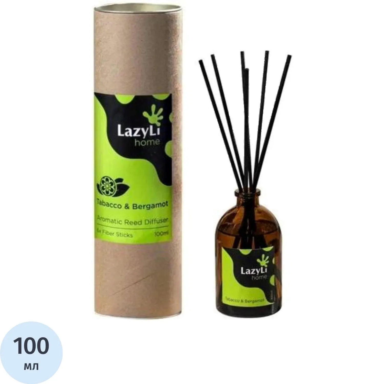 Аромадиффузор LazyLi Tabacco&Bergamot 100мл тубус, TSRD00154973 - фото 1