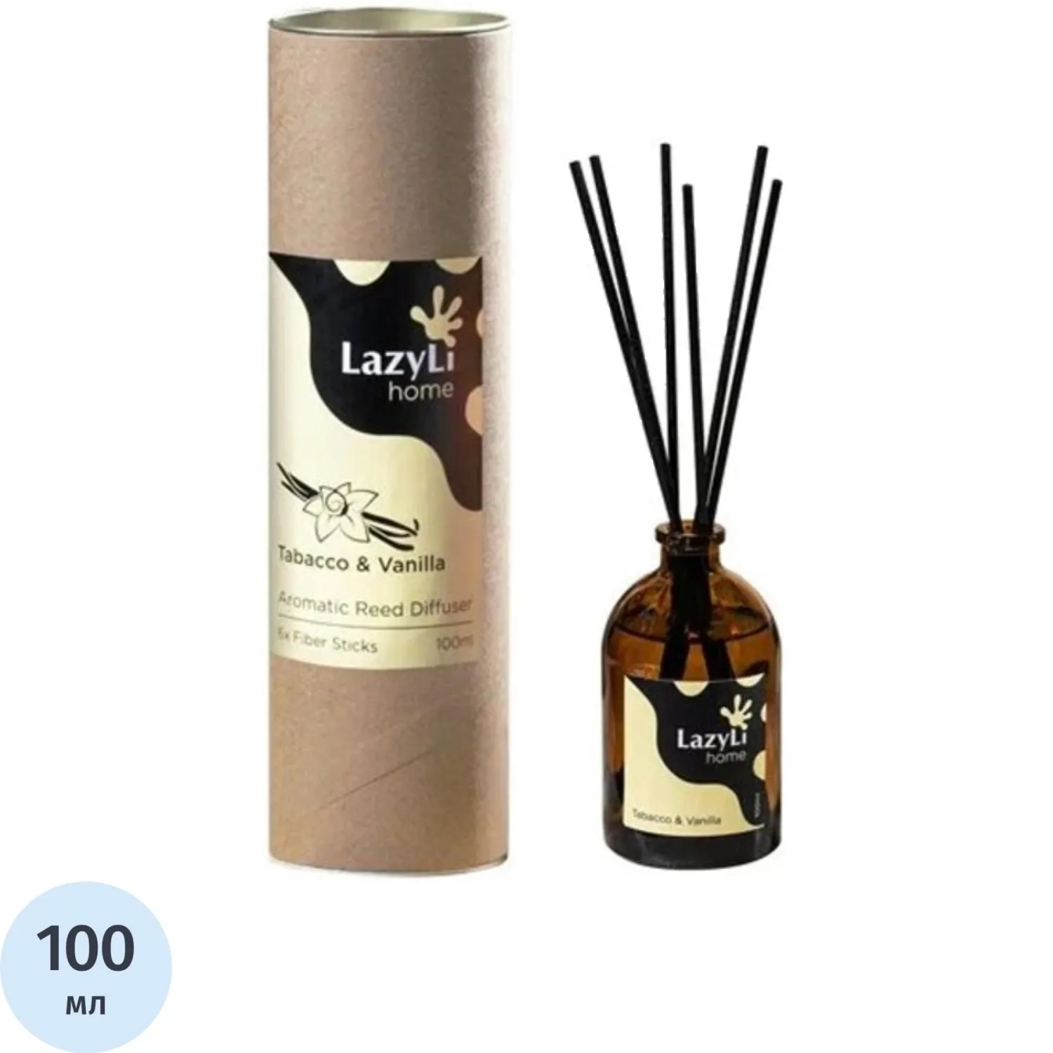 Аромадиффузор LazyLi Tabacco&Vanilla 100мл тубус, TSRD00154980 - фото 1