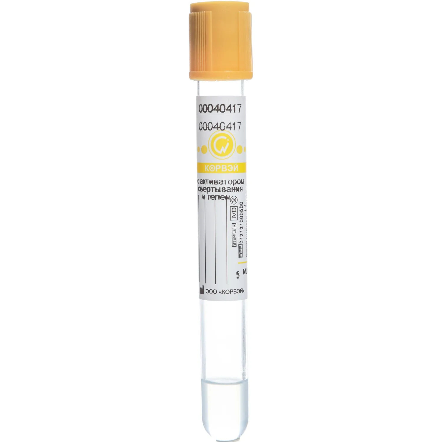 Вакуумные пробирки с акт-ром сверт и гелем, 5мл, 13х100 мм Корвэй 100шт/уп - фото 1