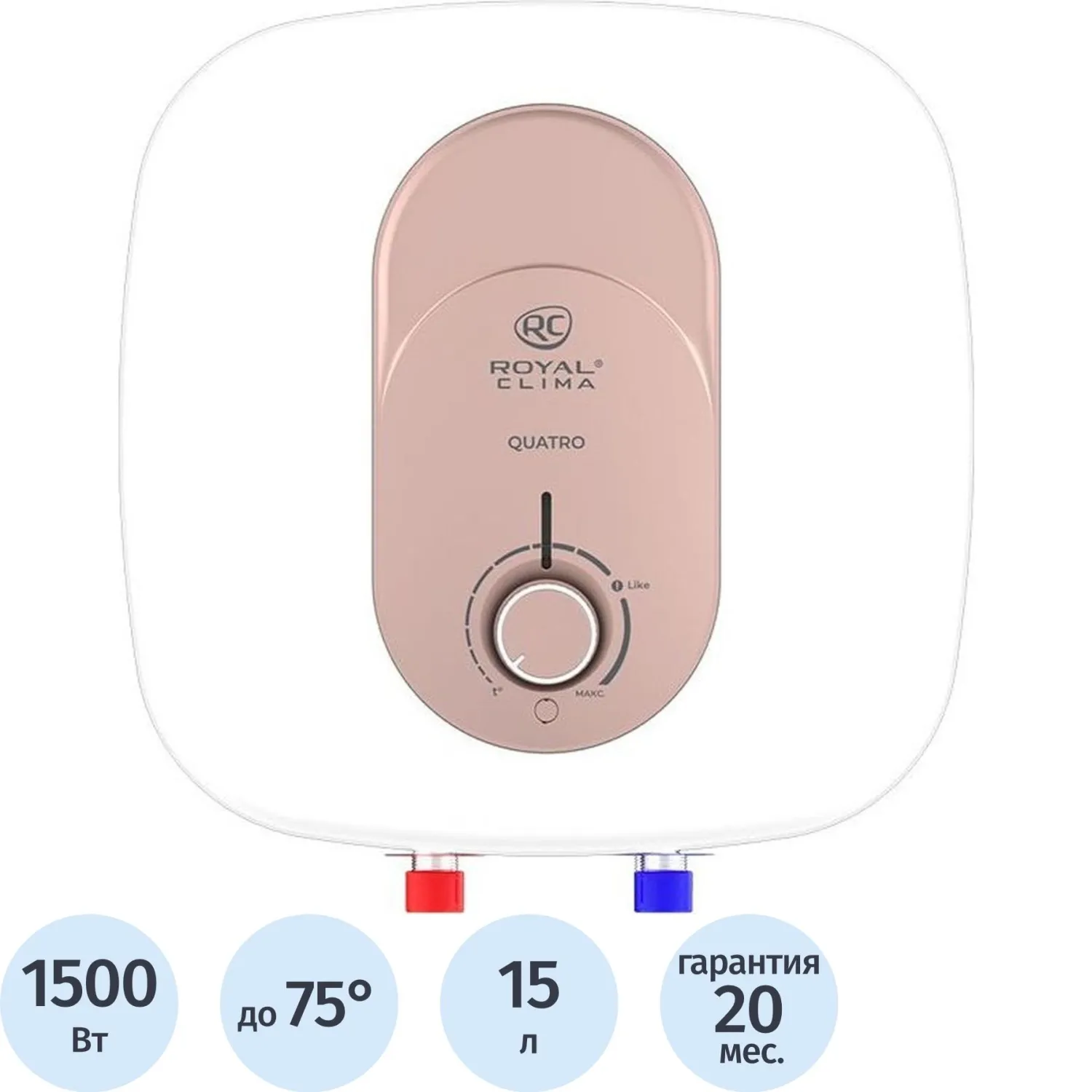 Водонагреватель ROYAL CLIMA RWH-Q15-FE,электрический,15л, белый - фото 1