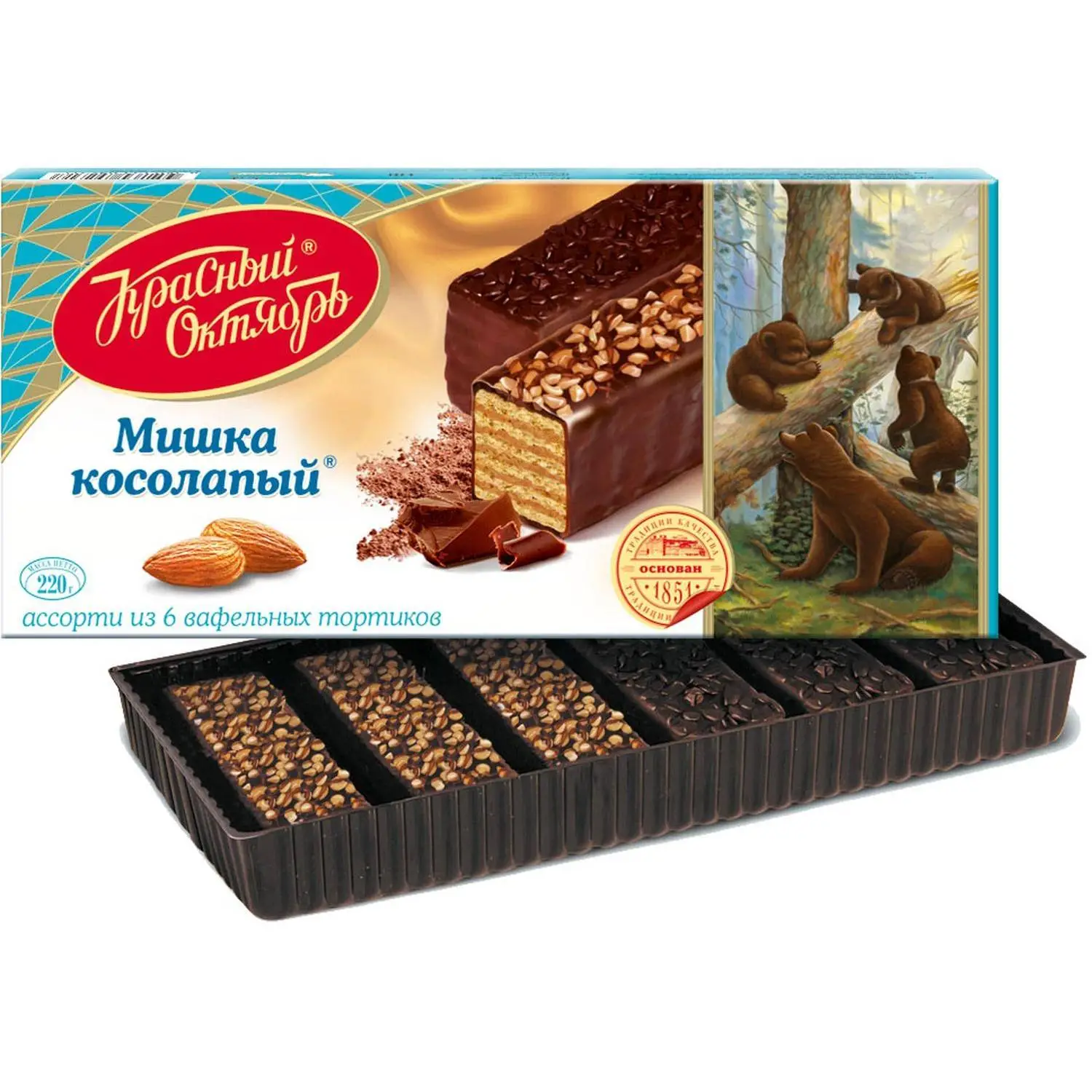 Торт вафельный Мишка косолапый, Ассорти 220г - фото 1