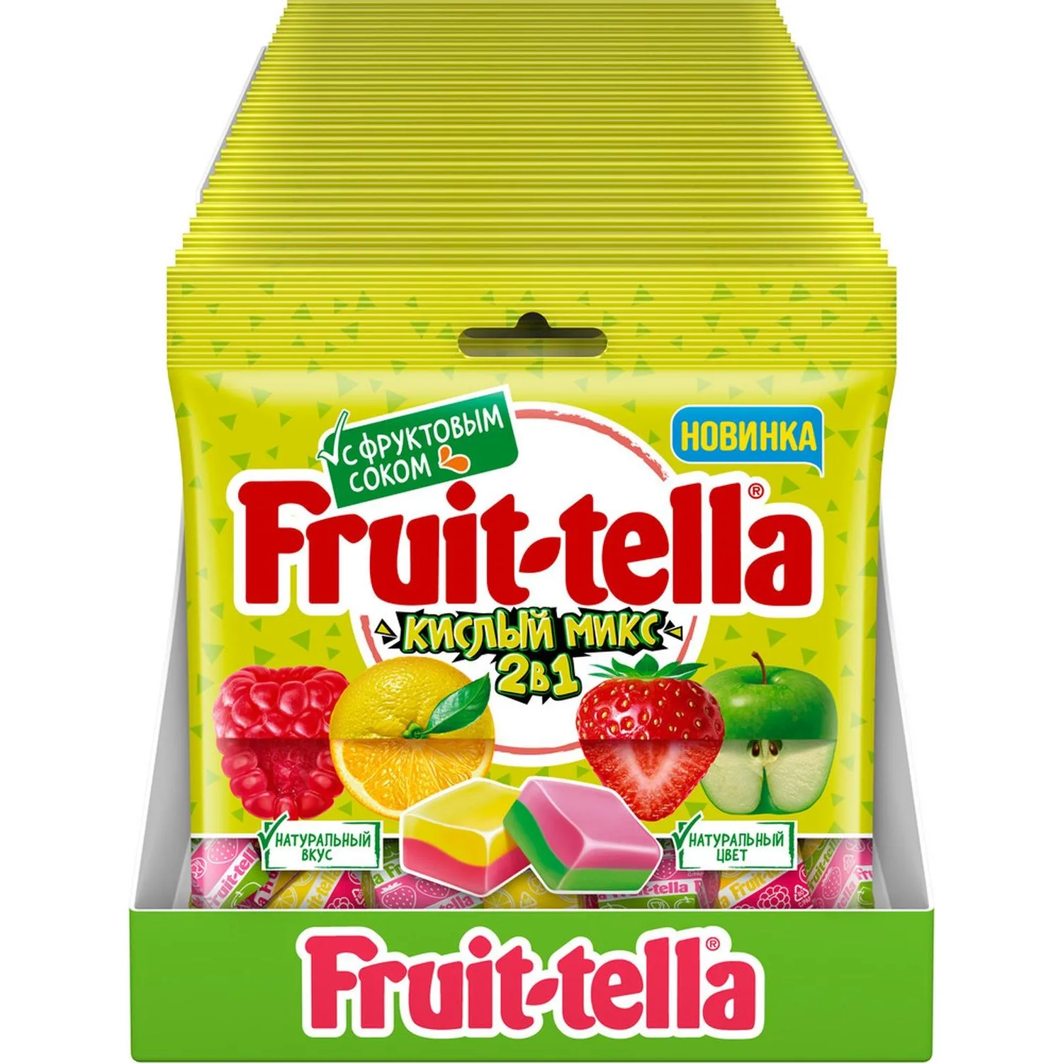 Конфеты жевательные Кислый микс Fruittella, 2в1, 70гx24шт/уп - фото 4