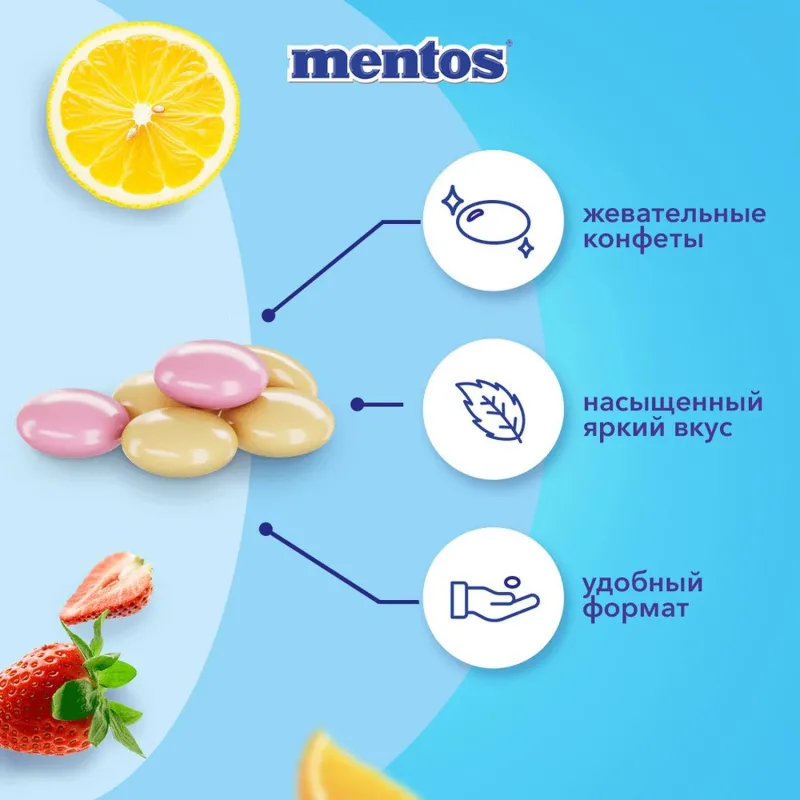 Драже жевательное Mentos Фрукты, 37,5гx24шт/уп - фото 5