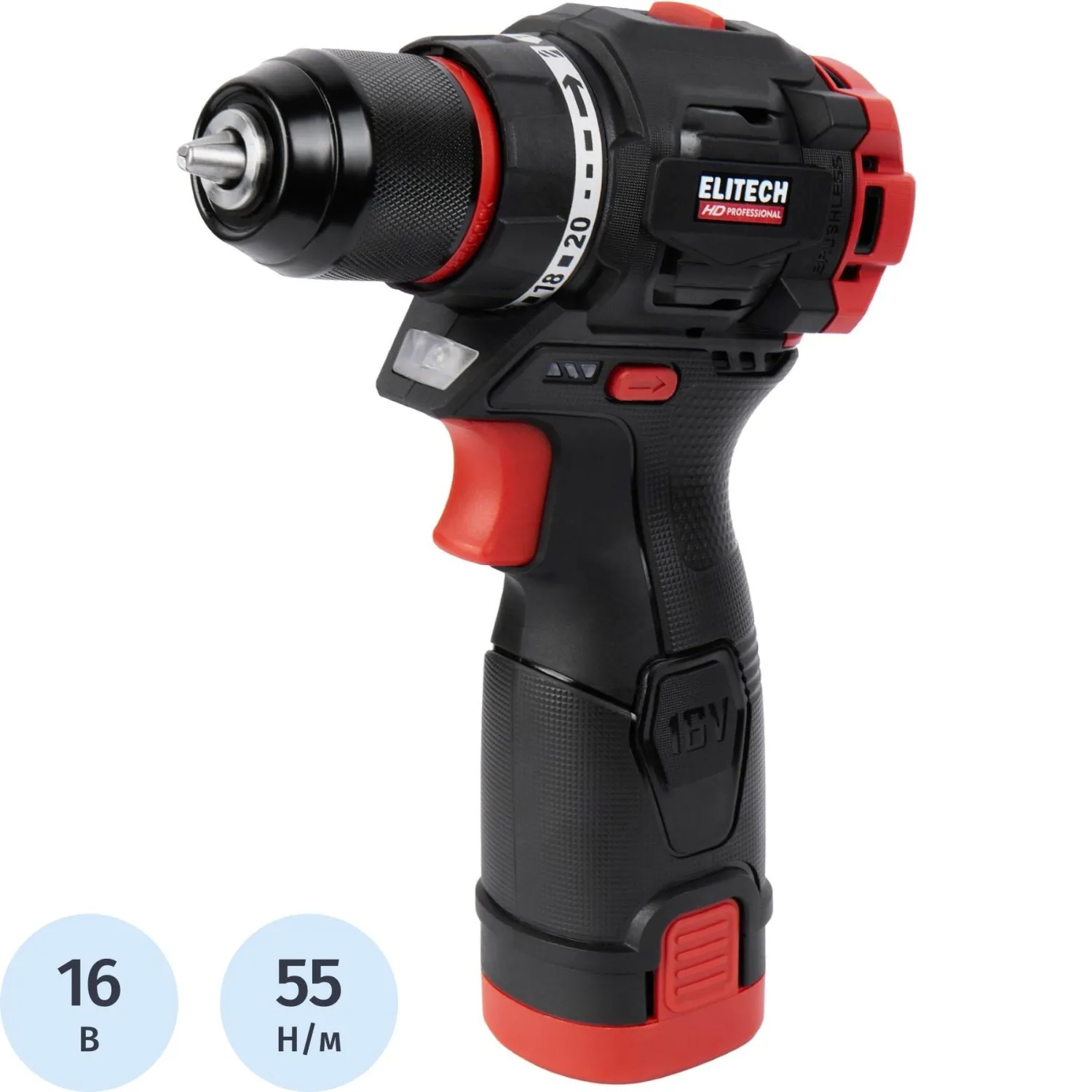 Дрель-шуруповерт ELITECH HD CD 16L2 (E2201.039.01) - фото 1