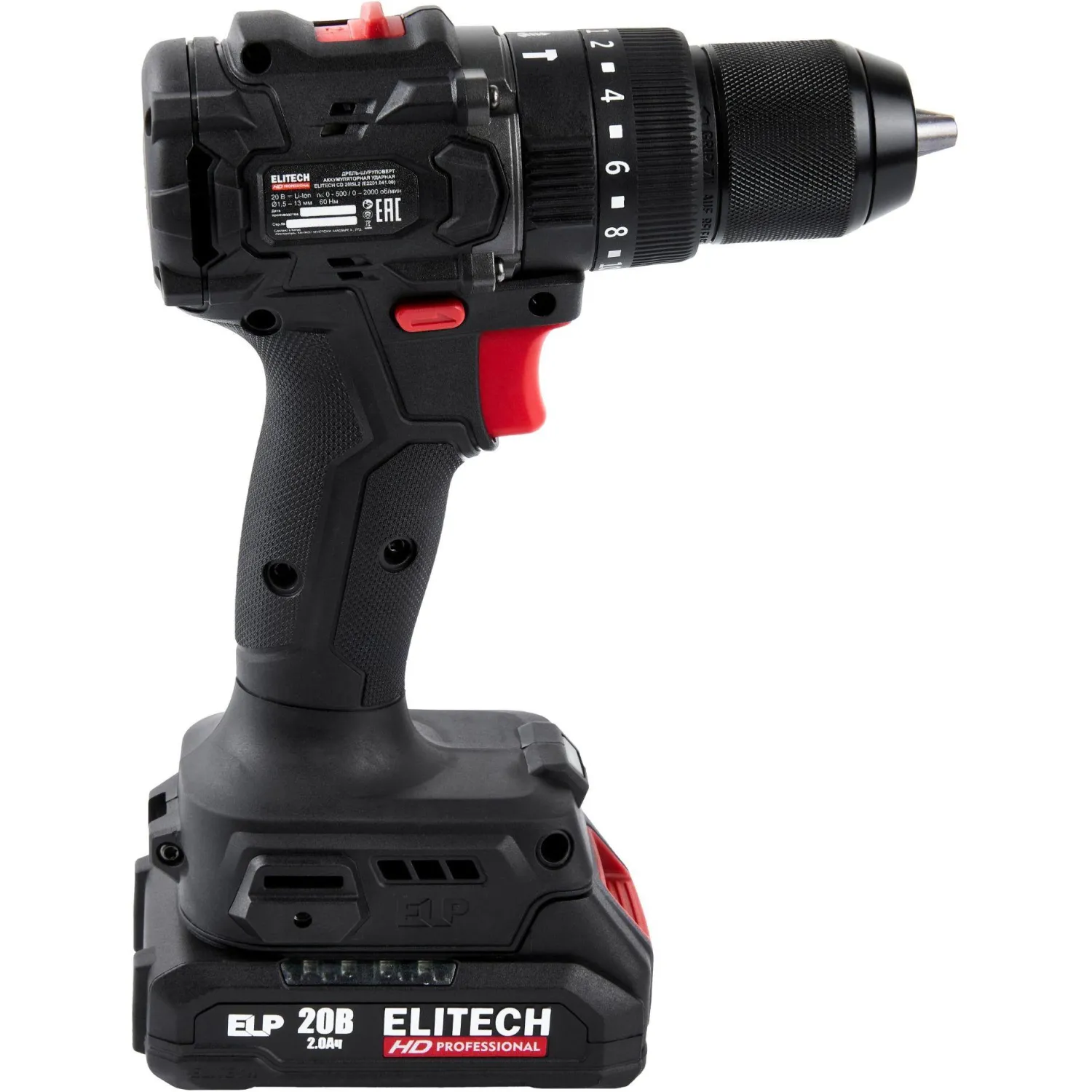 Дрель-шуруповерт ELITECH HD CD 20ISL2 (E2201.041.01) - фото 2