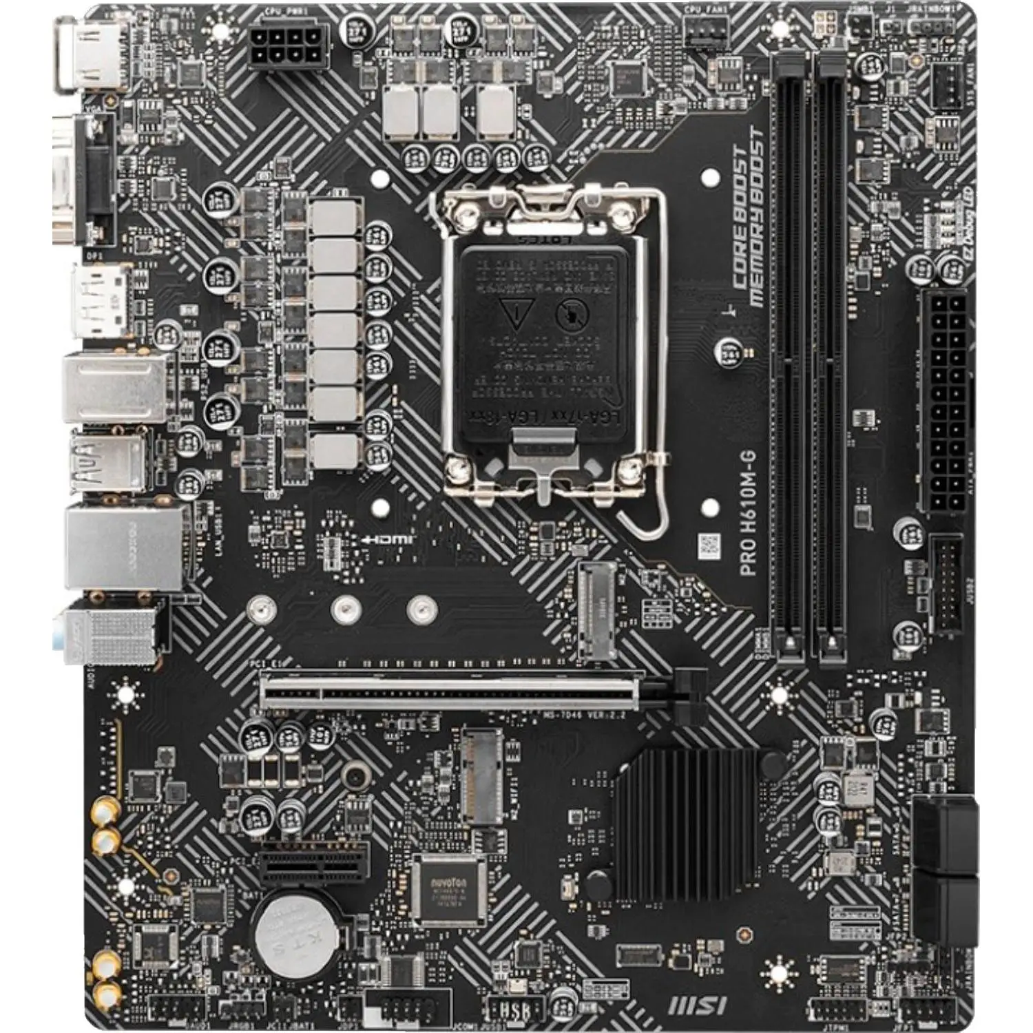 Материнская плата MSI PRO H610M-G, s1700, intel H610 2xDDR5, mATX - фото 2