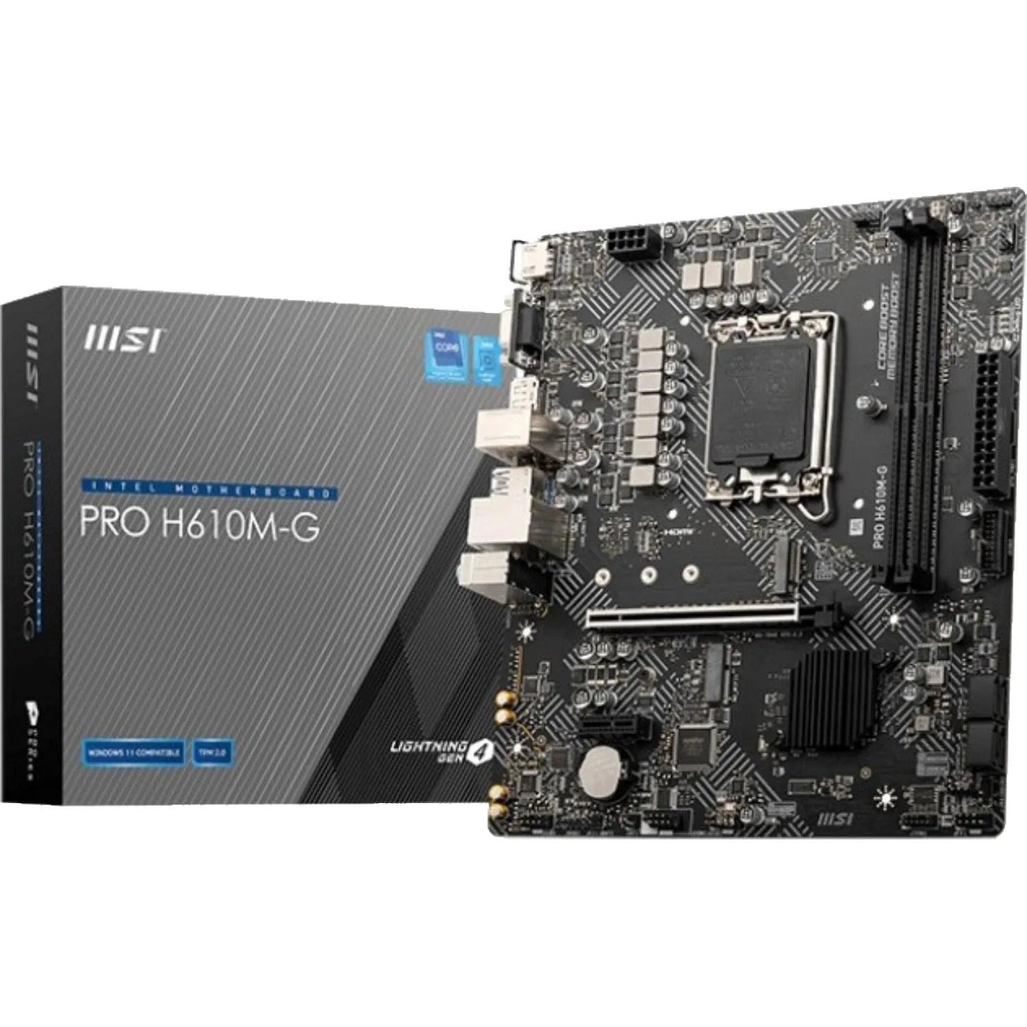 Материнская плата MSI PRO H610M-G, s1700, intel H610 2xDDR5, mATX - фото 4