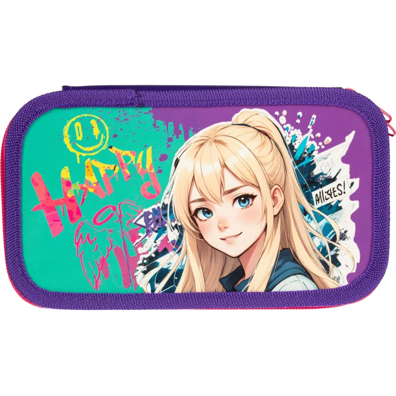 Пенал двухсекционный большой тканевый торец ПО-090, МИЛАЯ БЛОНДИНКА 2025 - фото 2