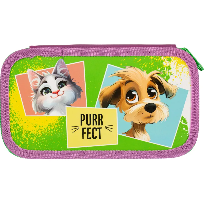 Пенал двухсекционный большой тканевый торец ПО-090, PURRFECT 2025 - фото 2
