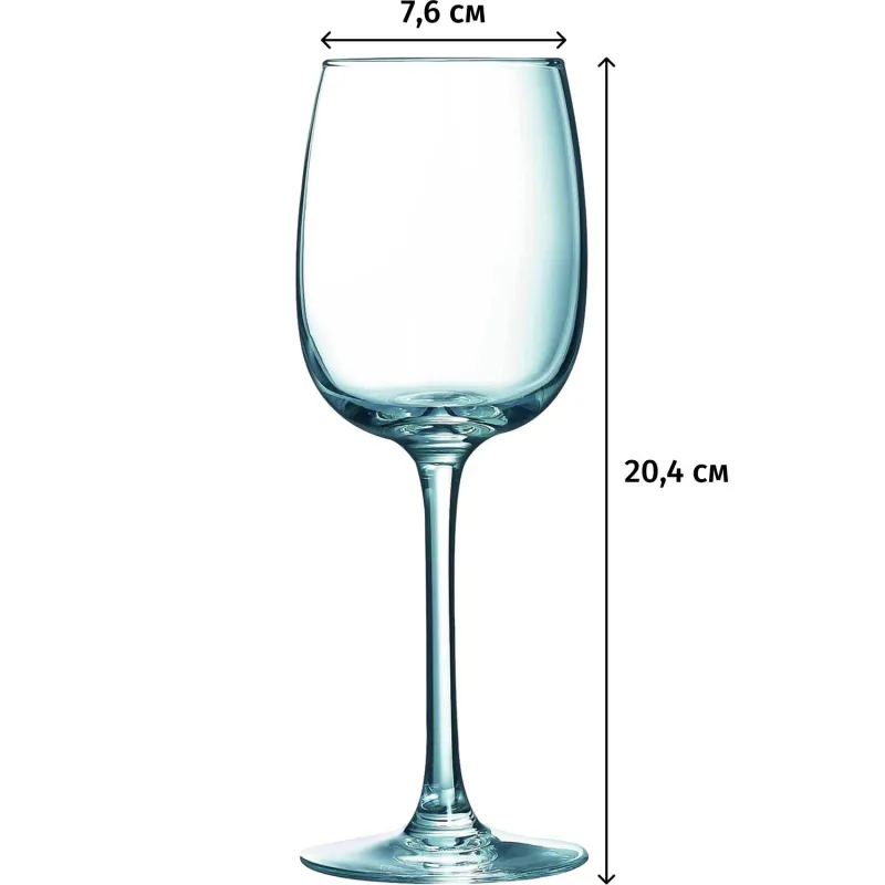 Бокал для вина 300 мл. d=76 мм. h=204 мм. Аллегресс, 12шт/уп, 51644 - фото 3