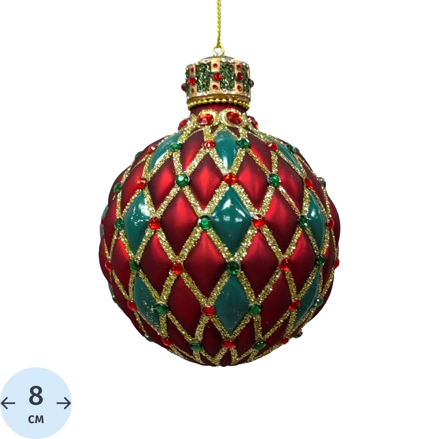 Игрушка Украшение НГ подвесное из стекла и полирезины 8x8x10,8см арт.95564 - фото 1
